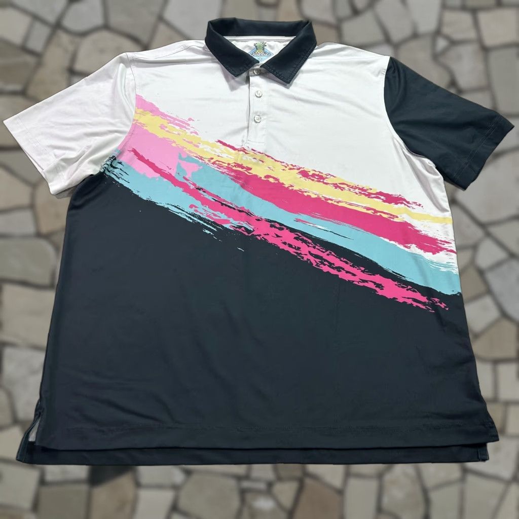 Chubbies Chubbies Polo Shirt Mens Large Multicolor Brush Stroke Golf Performance Stretch Shirt Size US L / EU 52-54 / 3 - 1 Thumbnail