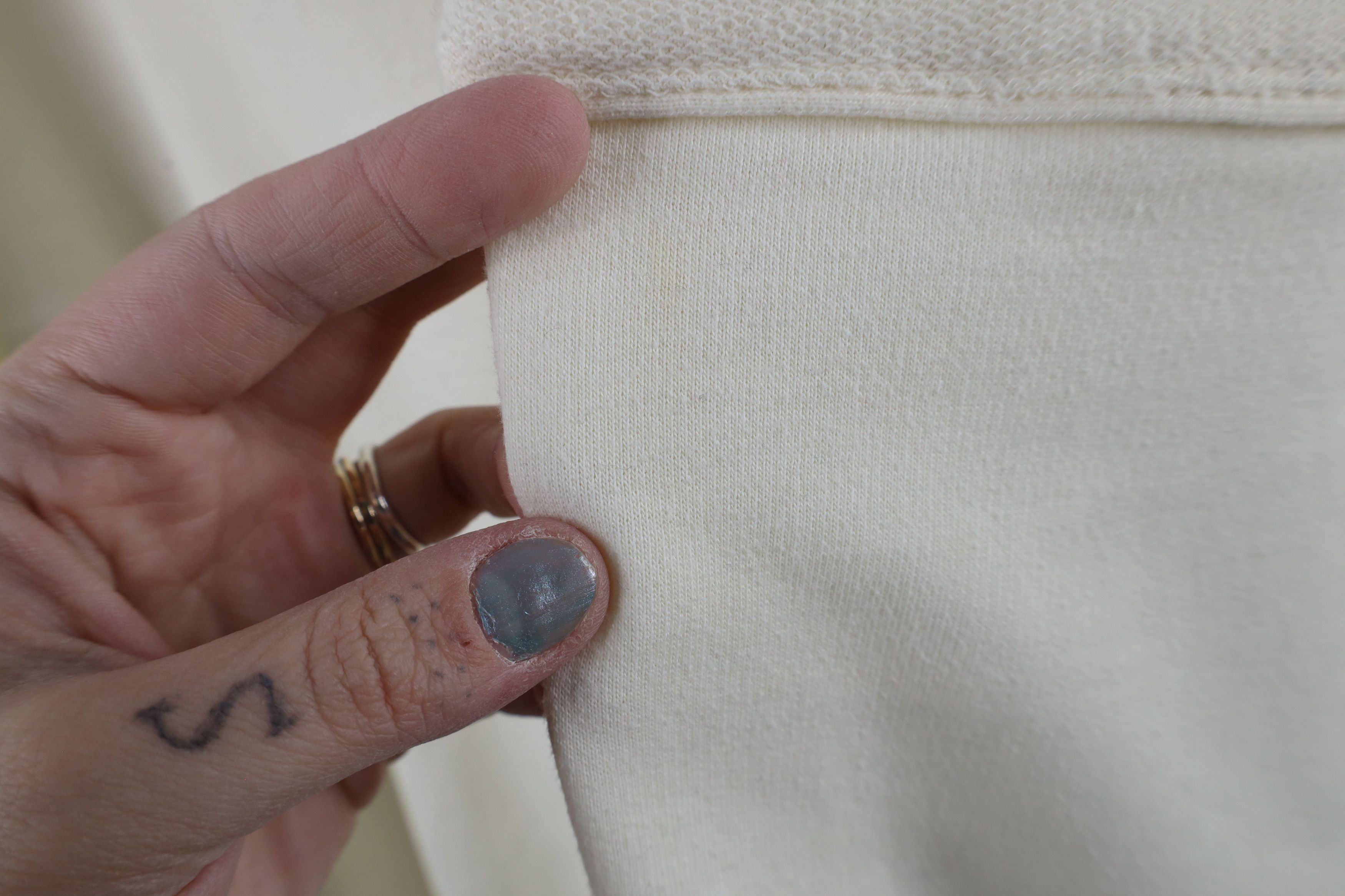 Vintage Vintage 90s Streetwear Block Pullover Long Sleeve Polo Cream Size US L / EU 52-54 / 3 - 5 Thumbnail