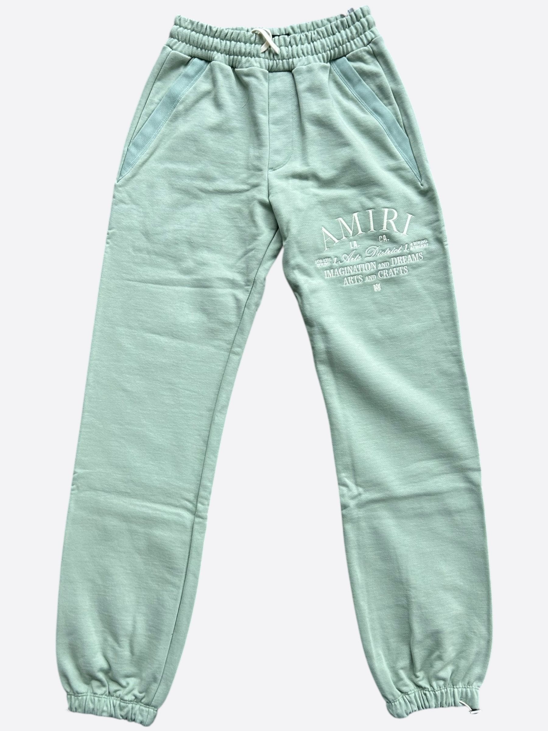 Amiri Amiri Green & White Precious Memories Sweatpants Size US 40 / EU 56 - 1 Thumbnail