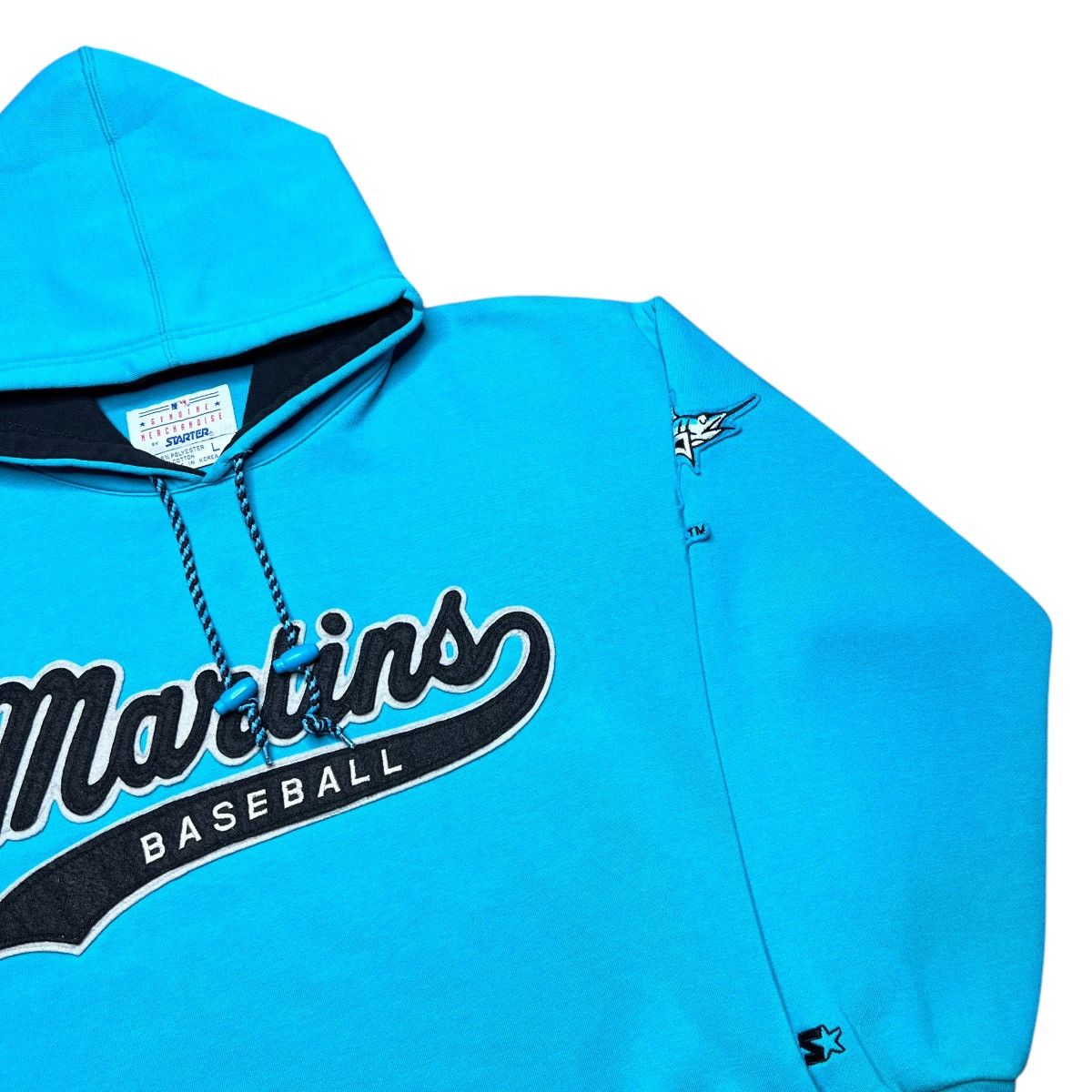 Starter Vintage 1990s MLB Florida Marlins Starter Tailsweep Hoodie Size US L / EU 52-54 / 3 - 17 Thumbnail