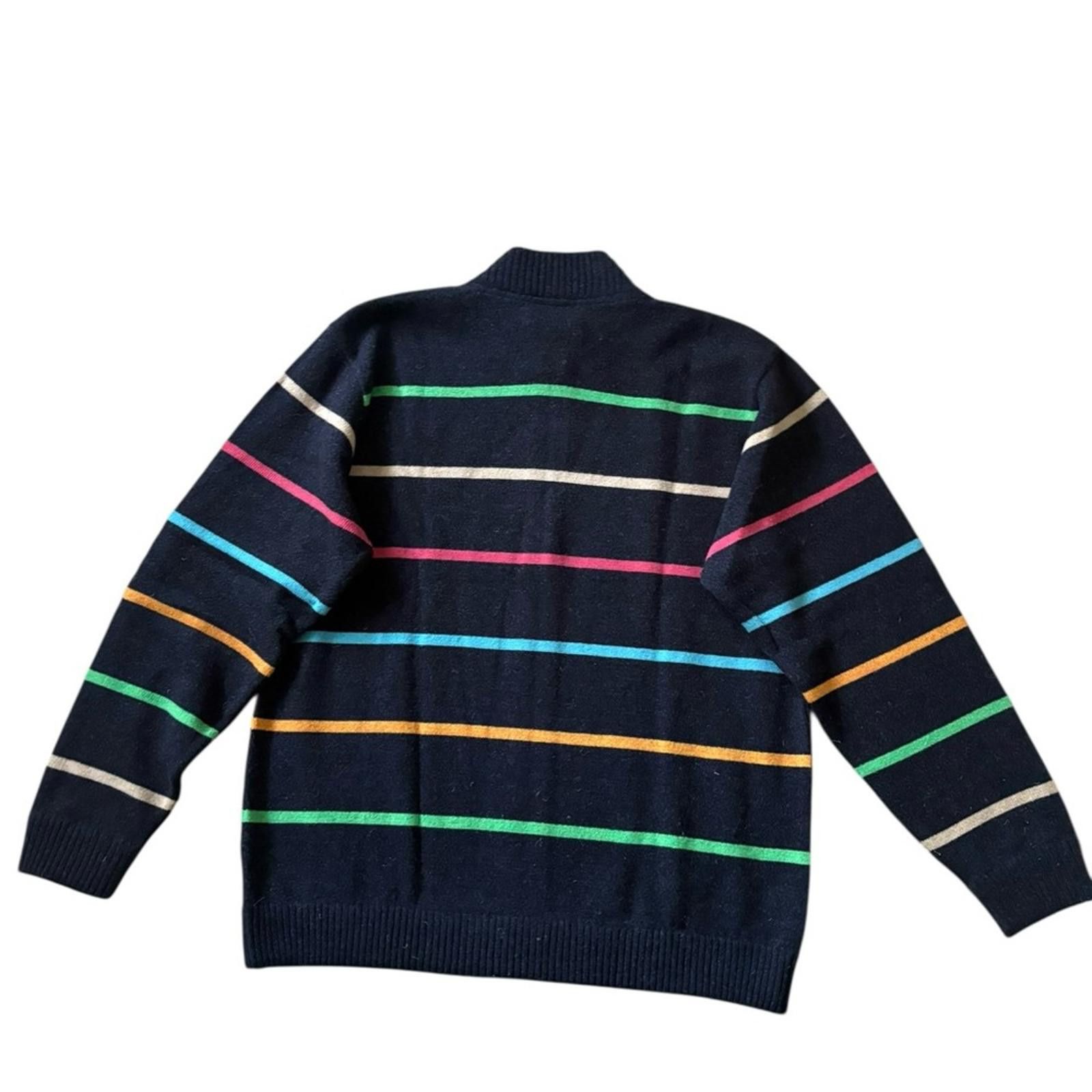 Paul & Shark Paul & Shark Yachting Italy 100% Wool Striped Zip Sweater Size US XL / EU 56 / 4 - 2 Thumbnail
