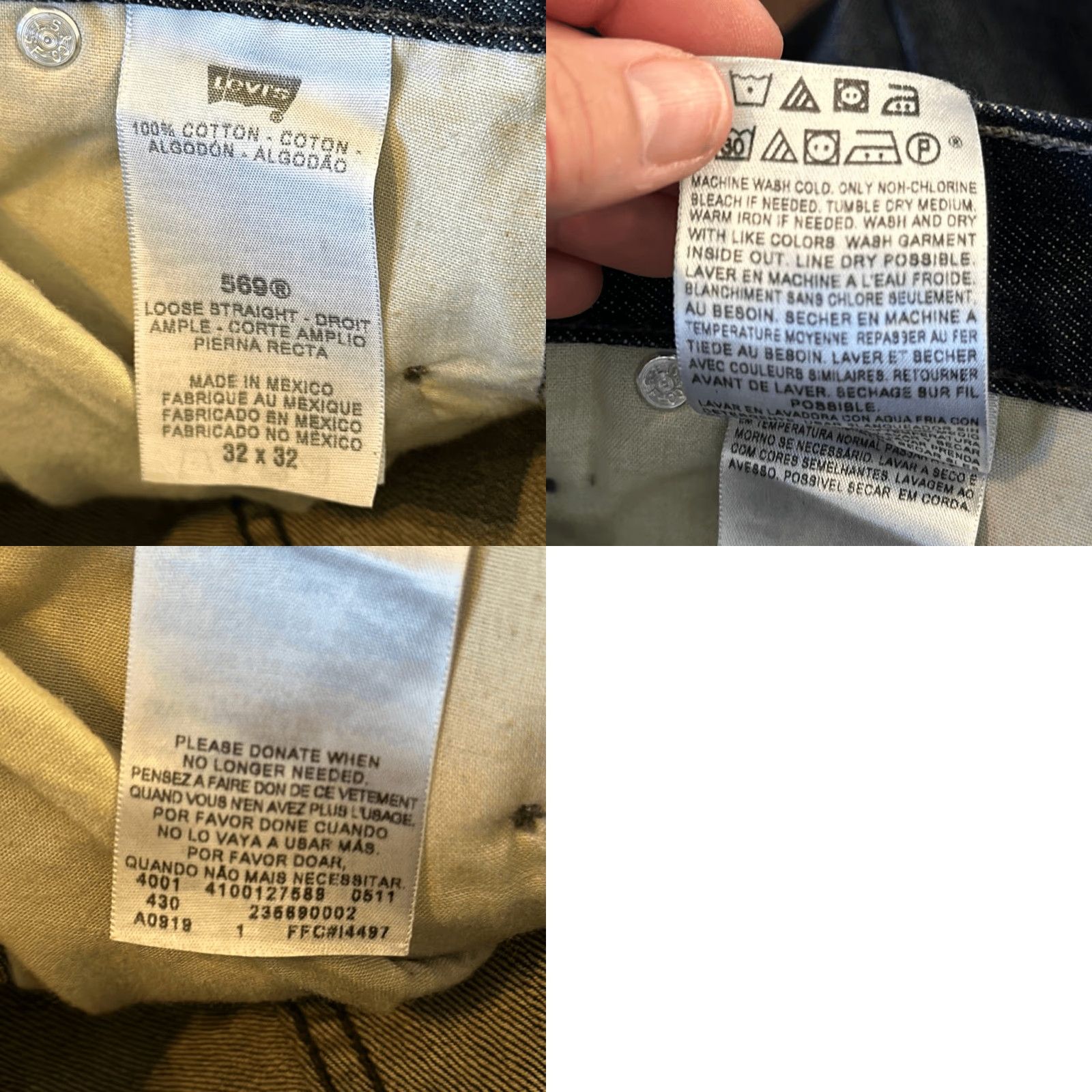 Levi's VINTAGE Levi’s 569 Jeans Loose Straight Dark Wash Mens Size 32x32 Zippered Pocket Blue Denim Pants Regular Mens Size US 32 / EU 48 - 8 Thumbnail