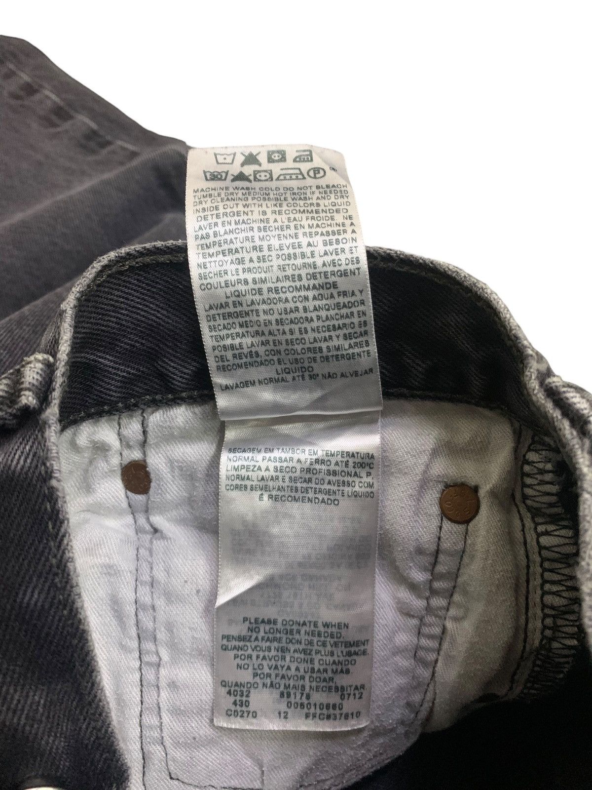 LVC × Levi's × Vintage Vintage Levis 501 faded super black distressed jeans pants Size US 34 / EU 50 - 14 Thumbnail