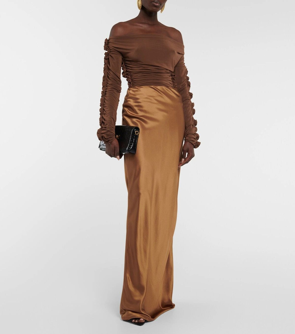 Saint Laurent Paris o1y0126 Bodysuit in Brown Size XS / US 0-2 / IT 36-38 - 4 Thumbnail
