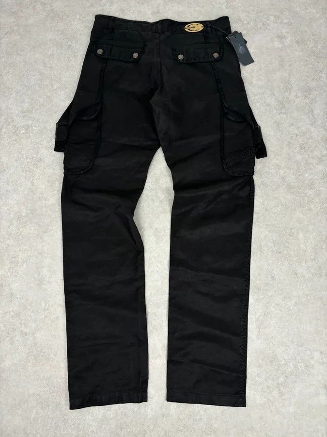 Just Cavalli 2000s Cavalli Black Avant-Garde Cargo Pants Size US 32 / EU 48 - 6 Thumbnail