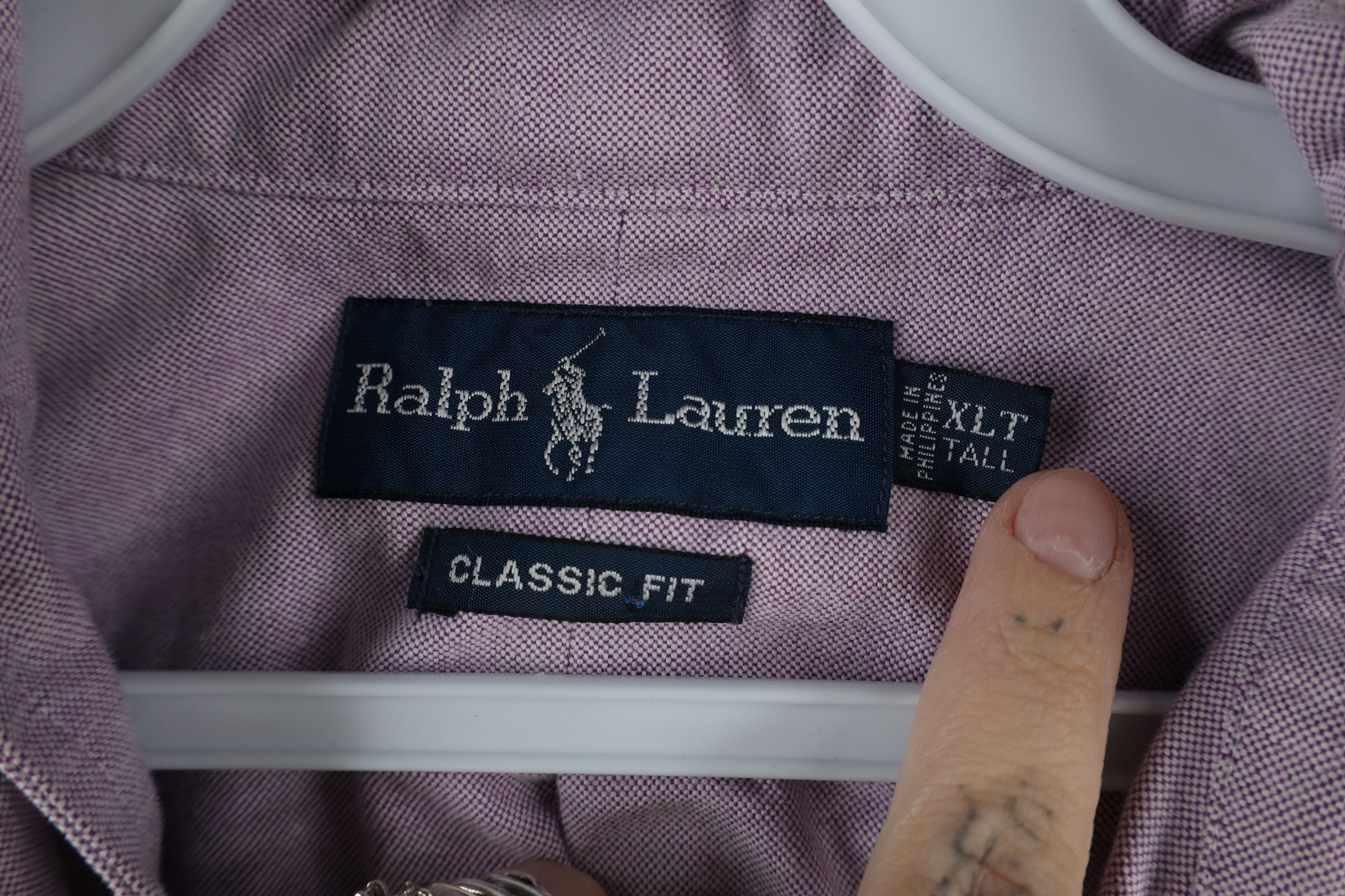 Ralph Lauren × Vintage Vintage 90s Ralph Lauren Fit Oxford Button Down Shirt Purple Size US XL / EU 56 / 4 - 6 Thumbnail