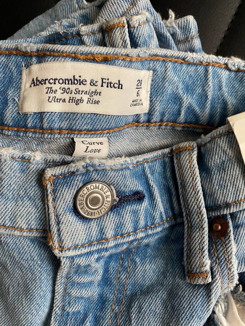 Abercrombie & Fitch The 90s Straight Ultra High Rise Light Blue Size 28" / US 6 / IT 42 - 9 Thumbnail