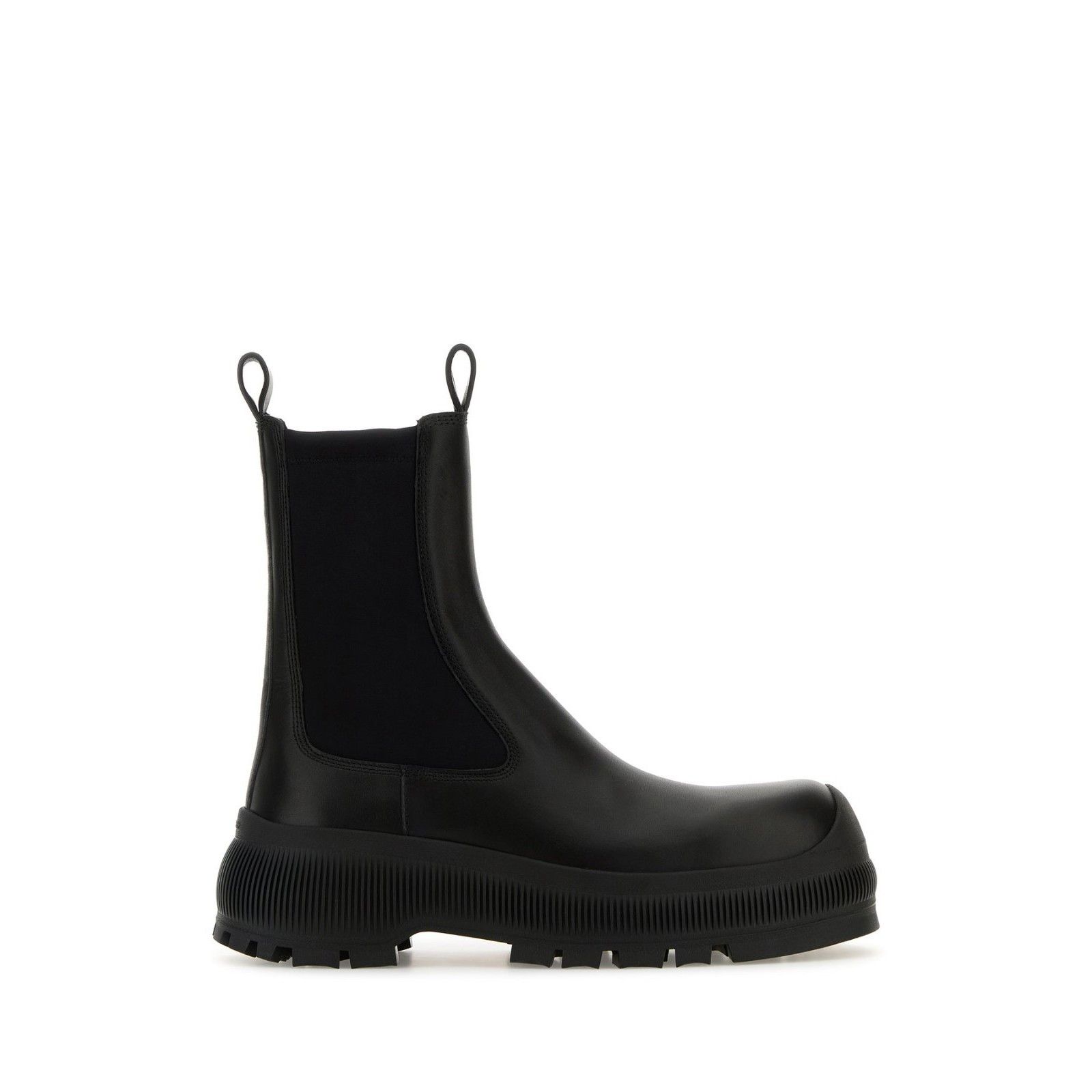 JIL SANDER Chelsea Black Leather Ankle Boots New & Authentic