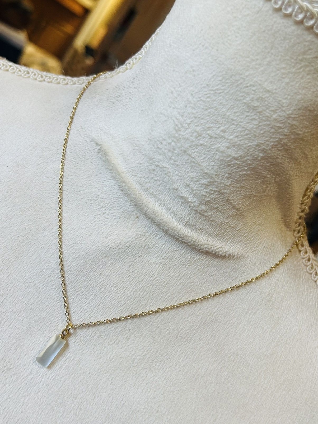 Handmade Handcrafted elegant faceted selenite pendant necklace Size ONE SIZE - 1 Thumbnail