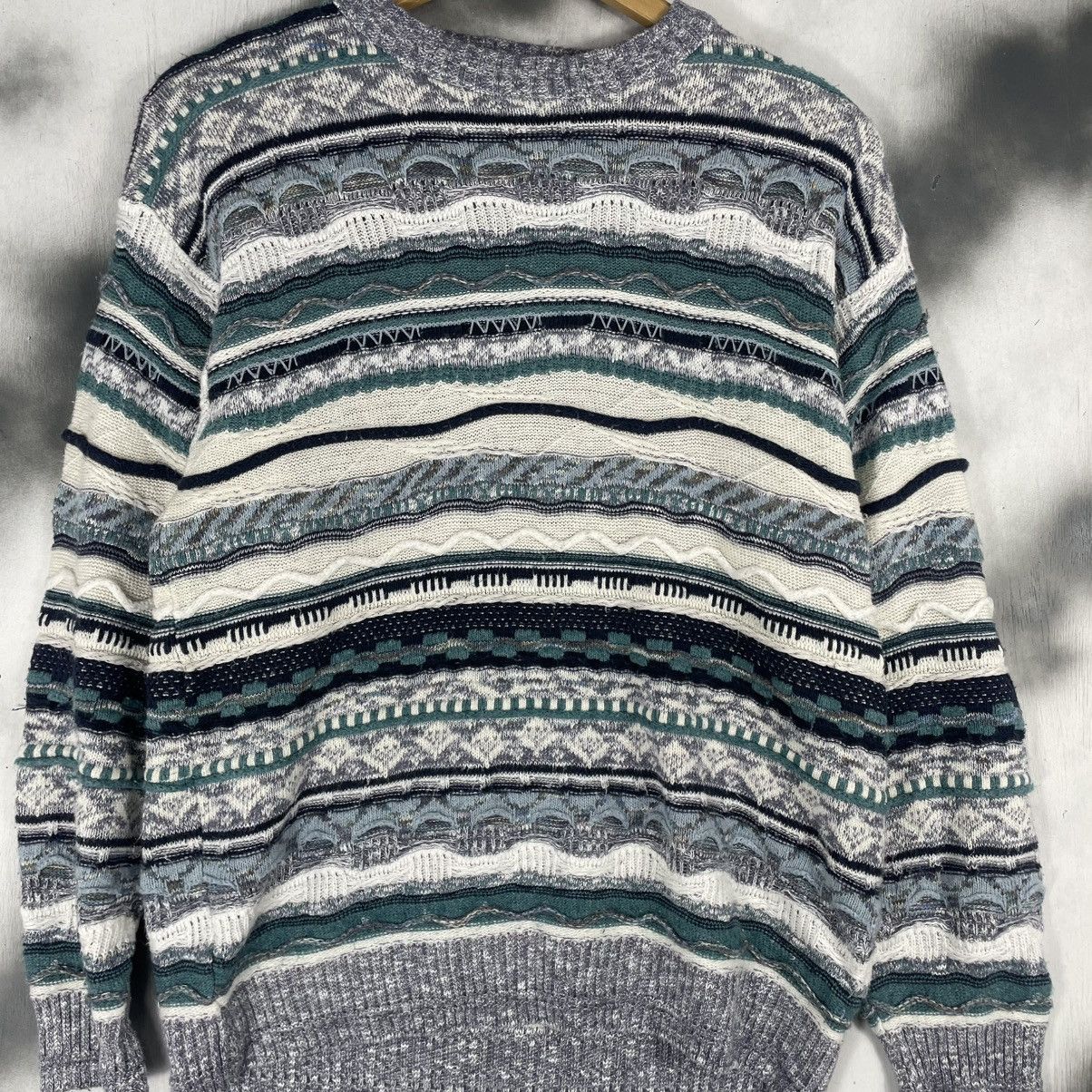 Designer × Homespun Knitwear LAF LOC ACQUA FREDDA STRIPE KNITWEAR COOGI Style Size US M / EU 48-50 / 2 - 5 Thumbnail