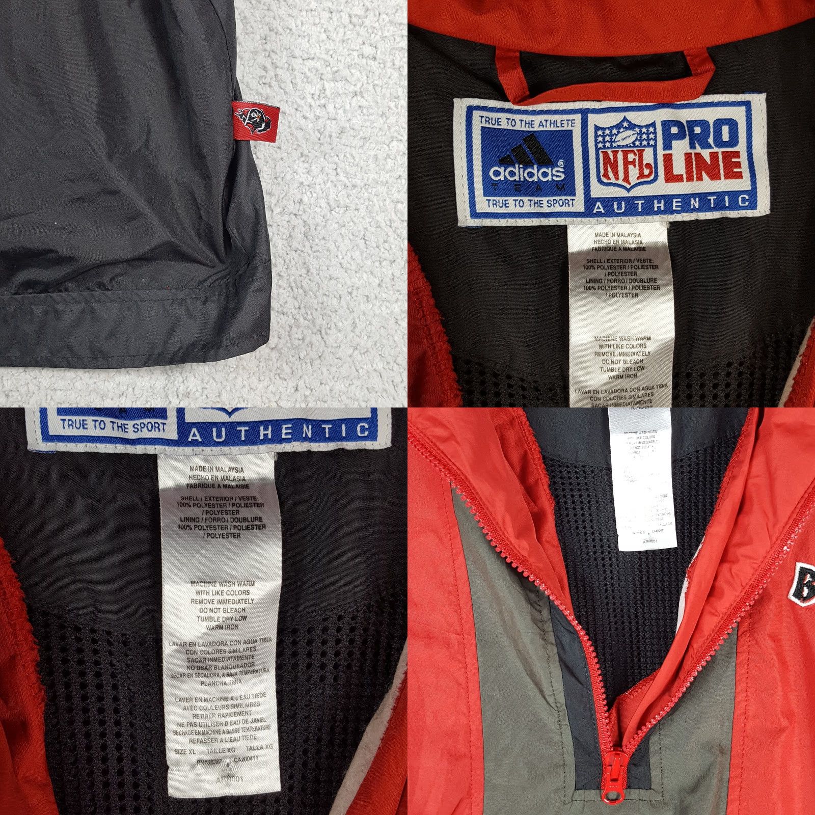 Adidas Vintage Tampa Bay Buccaneers Men's XL Pro-Line NFL Football Windbreaker Jacket Size US XL / EU 56 / 4 - 8 Thumbnail