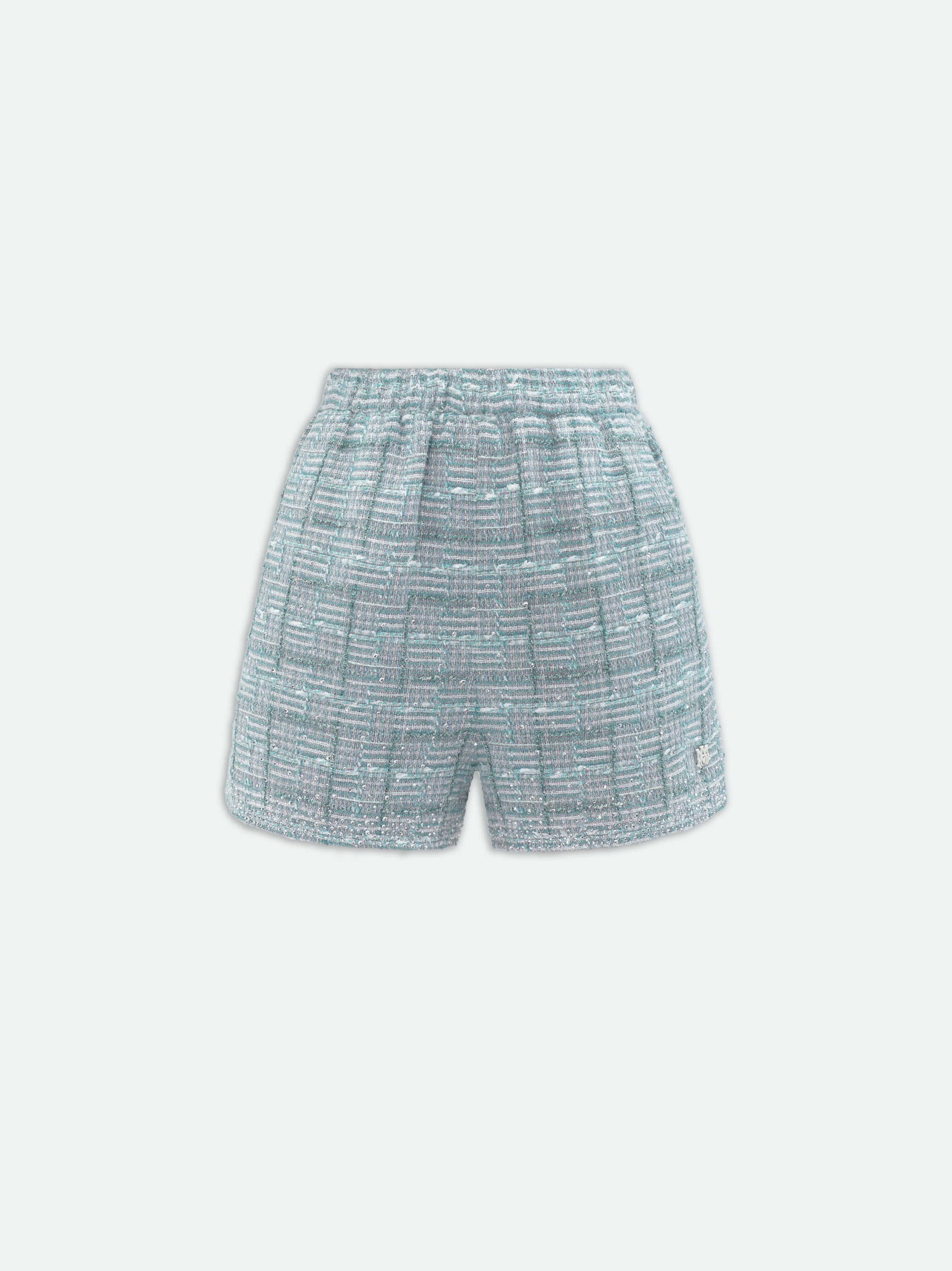 Amiri o1s1wg110525 Crystal Boucle Short in Blue/White Size 26" / US 2 / IT 38 - 1 Thumbnail