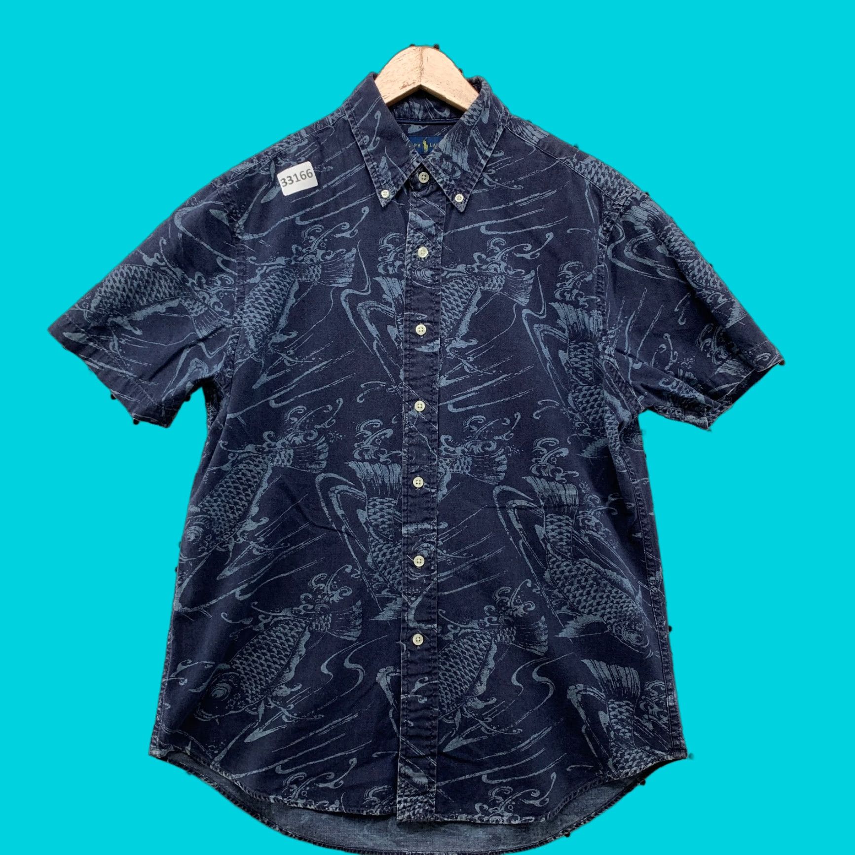 Ralph Lauren Ralph Lauren Shirt Mens L Button-Down Blue Slim Fit 21x29 Abstract Graphic Size US L / EU 52-54 / 3 - 1 Thumbnail