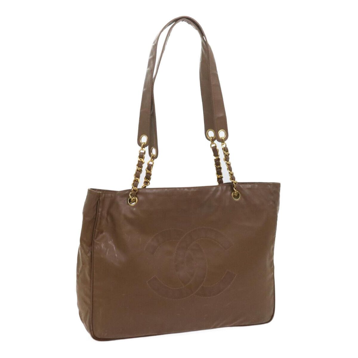 Chanel CHANEL Chain Shoulder Bag Patent leather Brown CC Auth Size ONE SIZE - 1 Thumbnail