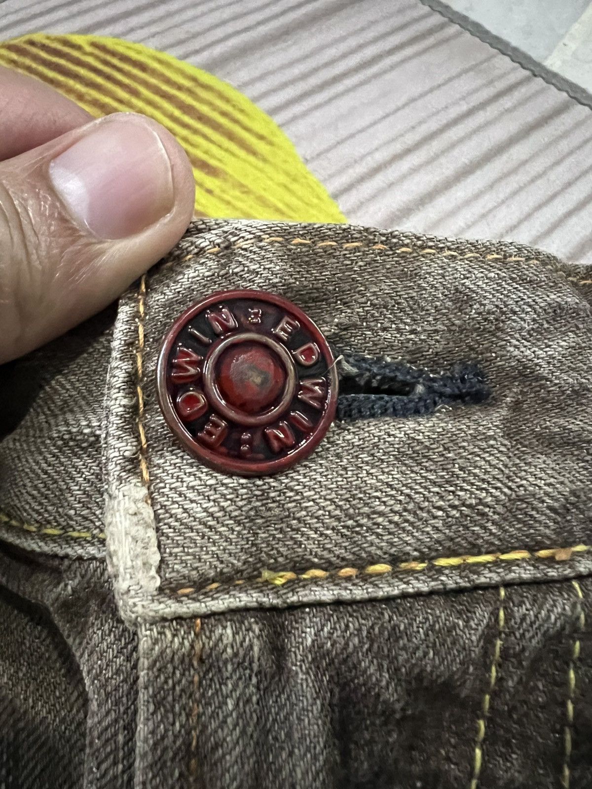 Edwin 💥FLARE💥VINTAGE EDWIN 503 BLUE TRIP FADED DENIM VERY RARE Size US 33 - 17 Thumbnail