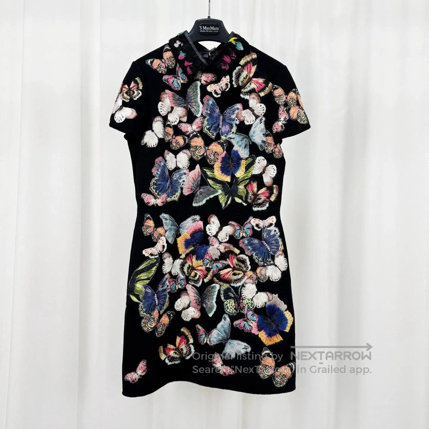 Valentino Valentino Butterfly Embroidered Wool Dress. Size ONE SIZE - 1 Thumbnail