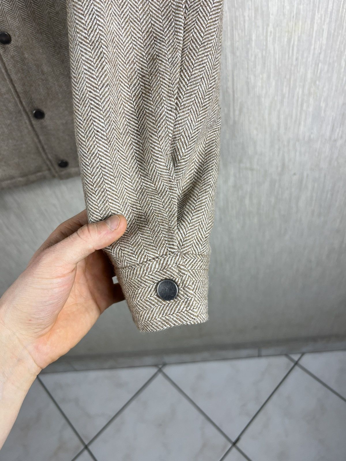 Holzweiler Holzweiler gabo shirt jacket sand wool herringbone button up Size US S / EU 44-46 / 1 - 12 Thumbnail