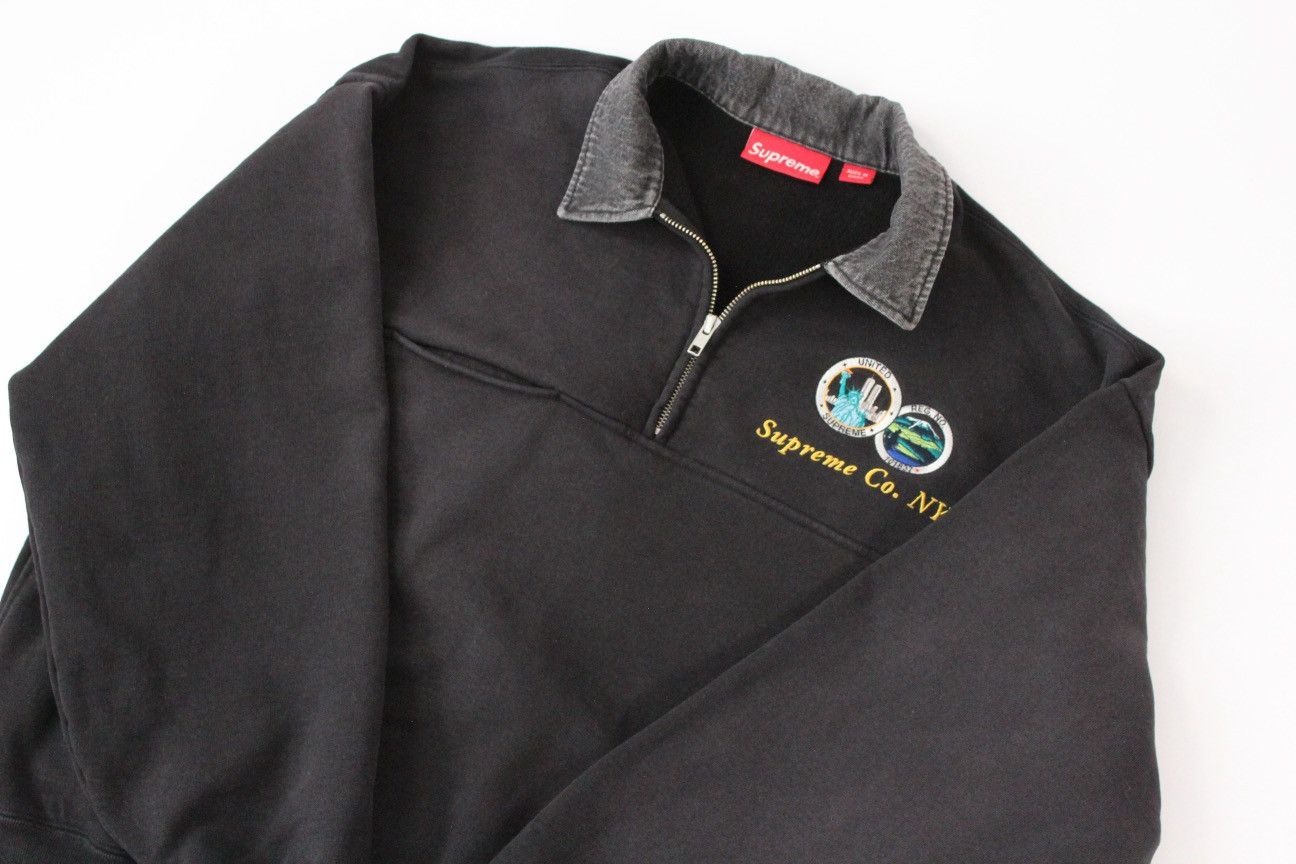 Supreme Supreme Denim Collar Half Zip Sweatshirt Size US S / EU 44-46 / 1 - 2 Thumbnail
