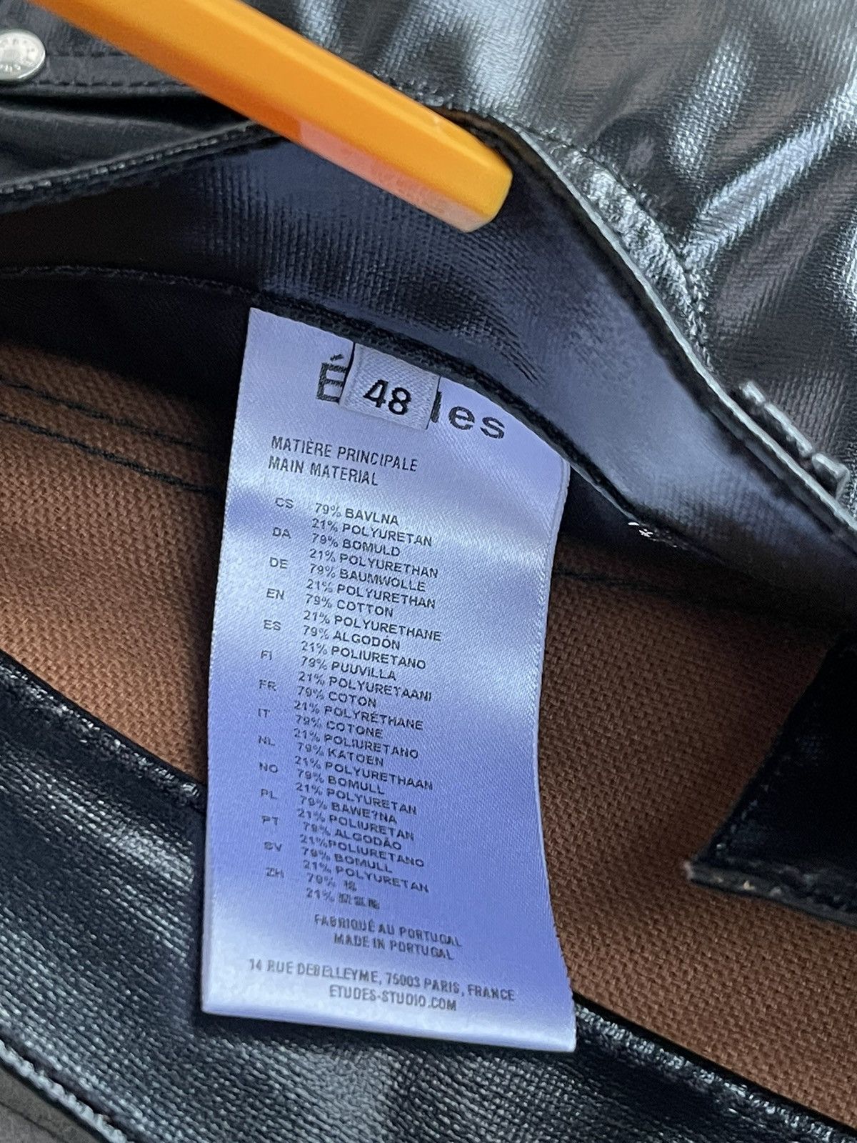 Etudes !DS! SS22 Etudes Corner Coated Faux Leather Black Pants Size US 30 / EU 46 - 20 Thumbnail