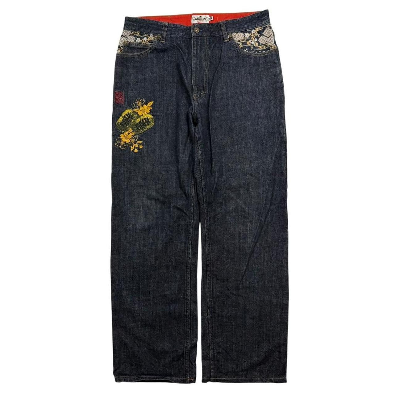 Karakuri Tamashii Karakuri Tamashii Embroidered Lucky Cat Denim Jeans Waist 34 Size US 34 / EU 50 - 8 Thumbnail