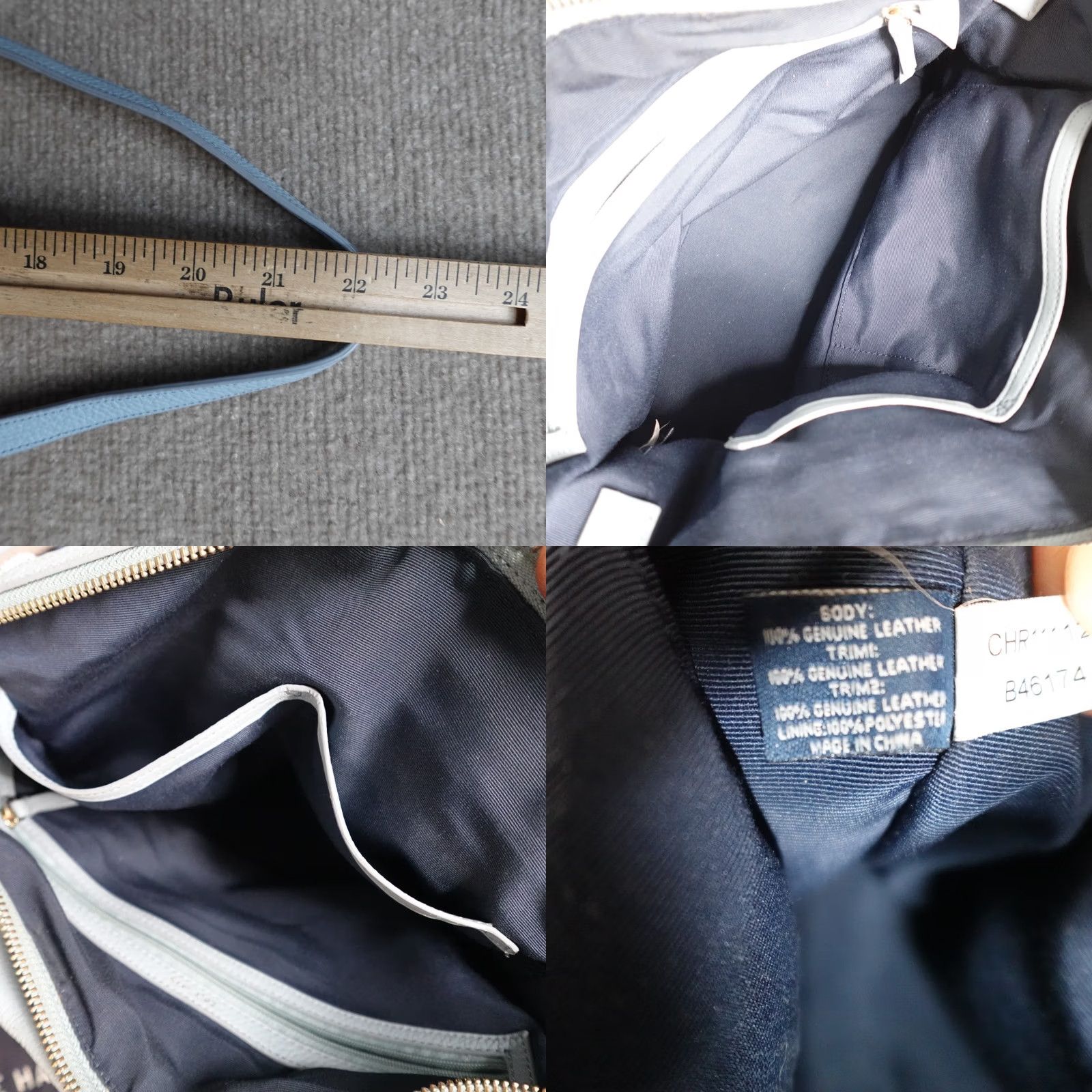 Cole Haan Cole Haan Womens Bag Crossbody Blue Leather Purse Lined Medium Size ONE SIZE - 10 Thumbnail