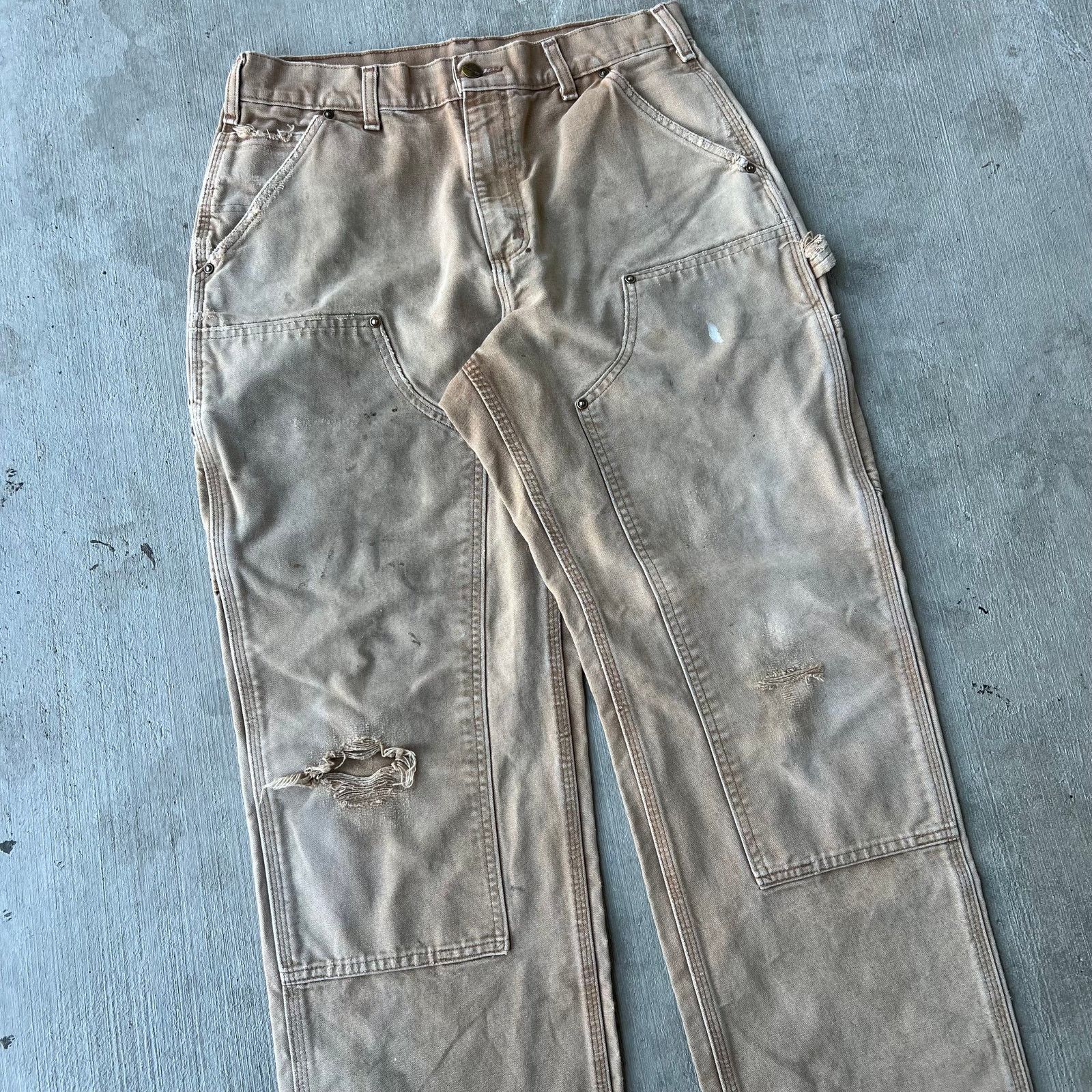 Carhartt × Vintage Carhartt brown double knee work wear carpenter pants Size US 29 - 2 Thumbnail