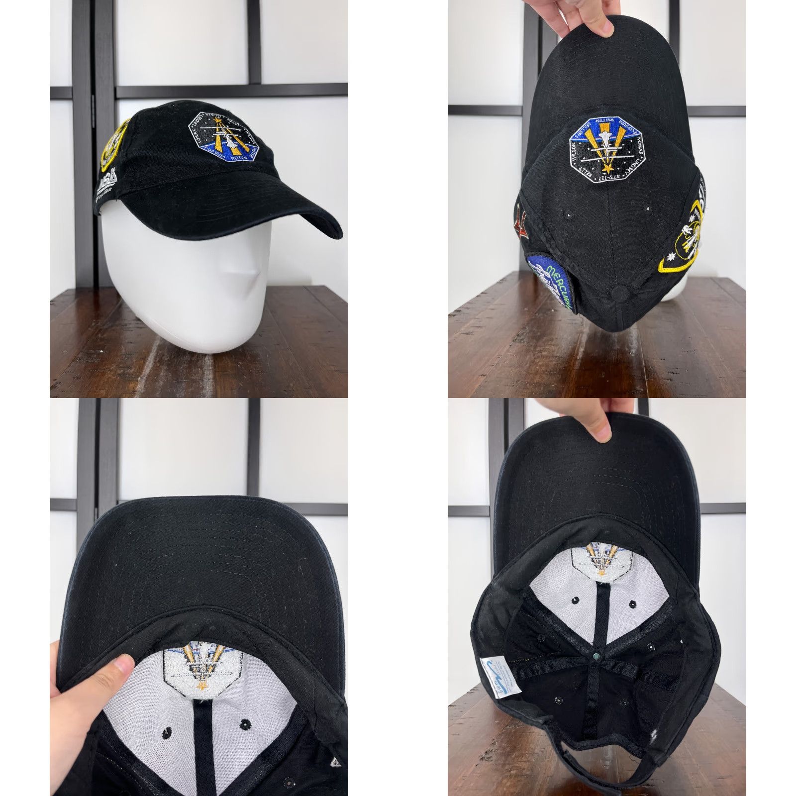 Vintage BWM Global United Space Alliance Hat Cap Strap Back Mens One Size Black Patches STS-127 D Space Baseball Cap Men Adjustable Twill Cotton Hat Size ONE SIZE - 9 Thumbnail