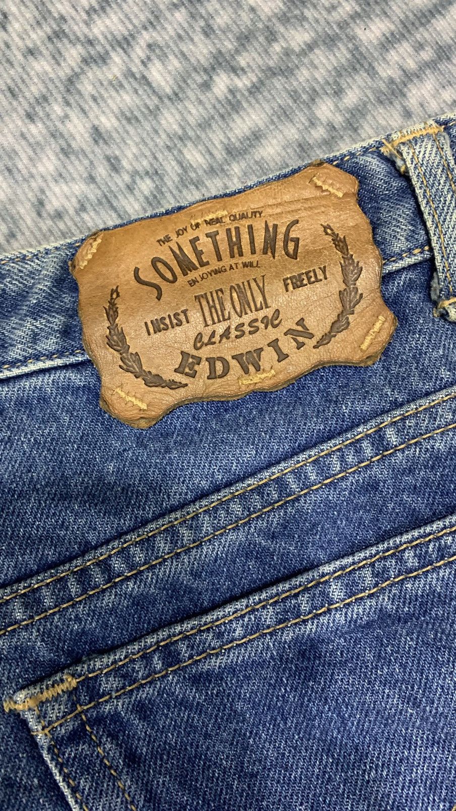 Indigo × Japanese Brand × Vintage 🔥Something Jeans Skinny 90s Size US 28 / EU 44 - 10 Thumbnail