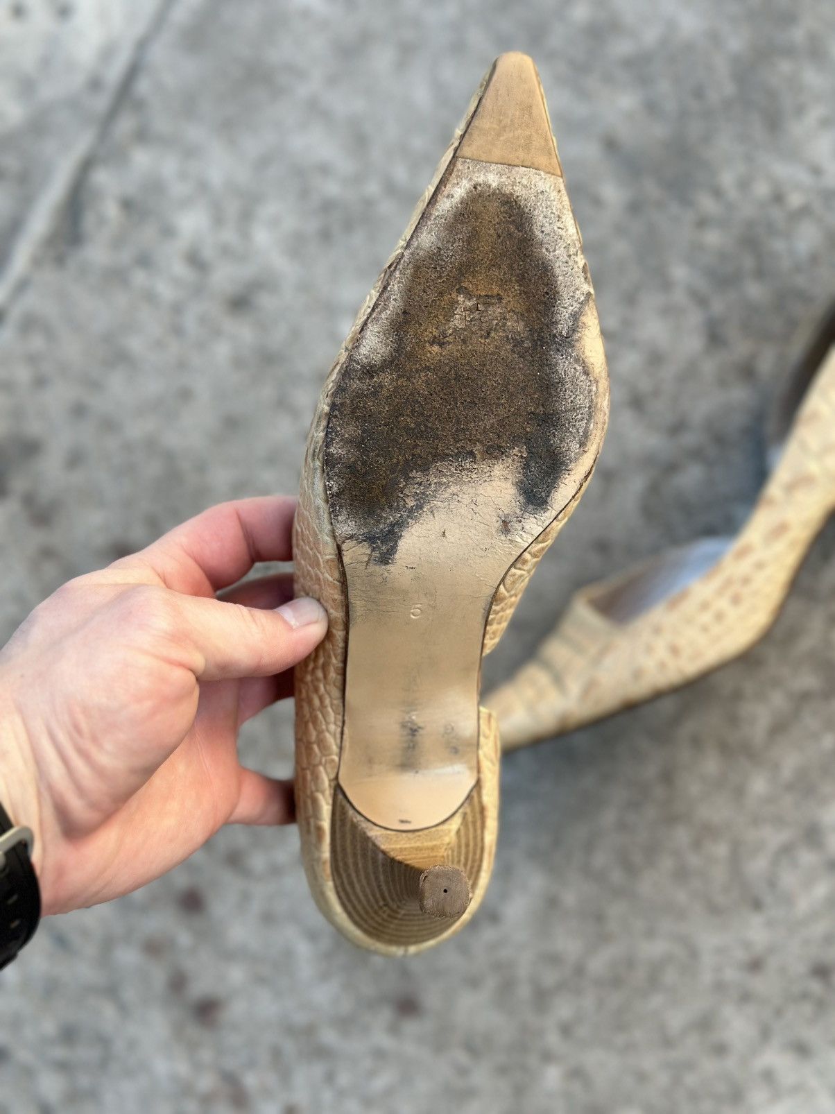 If Six Was Nine × Japanese Brand × Leather Vintage Heels Shoes Crocodile Style Leather Shoes Hype Y2K Size US 5 / IT 35 - 6 Thumbnail