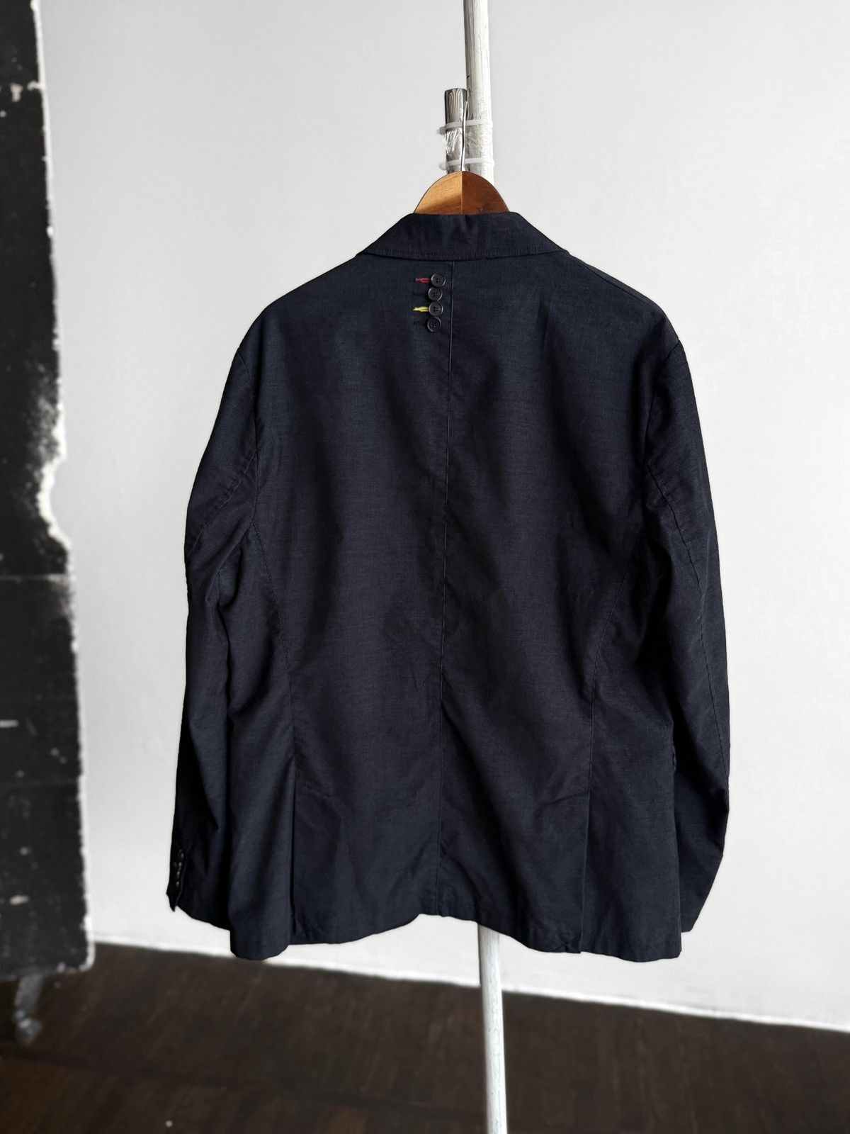 Desigual Desigual Mens Navy Blue Solid Pattern Blazer Jacket Size 46L - 4 Thumbnail