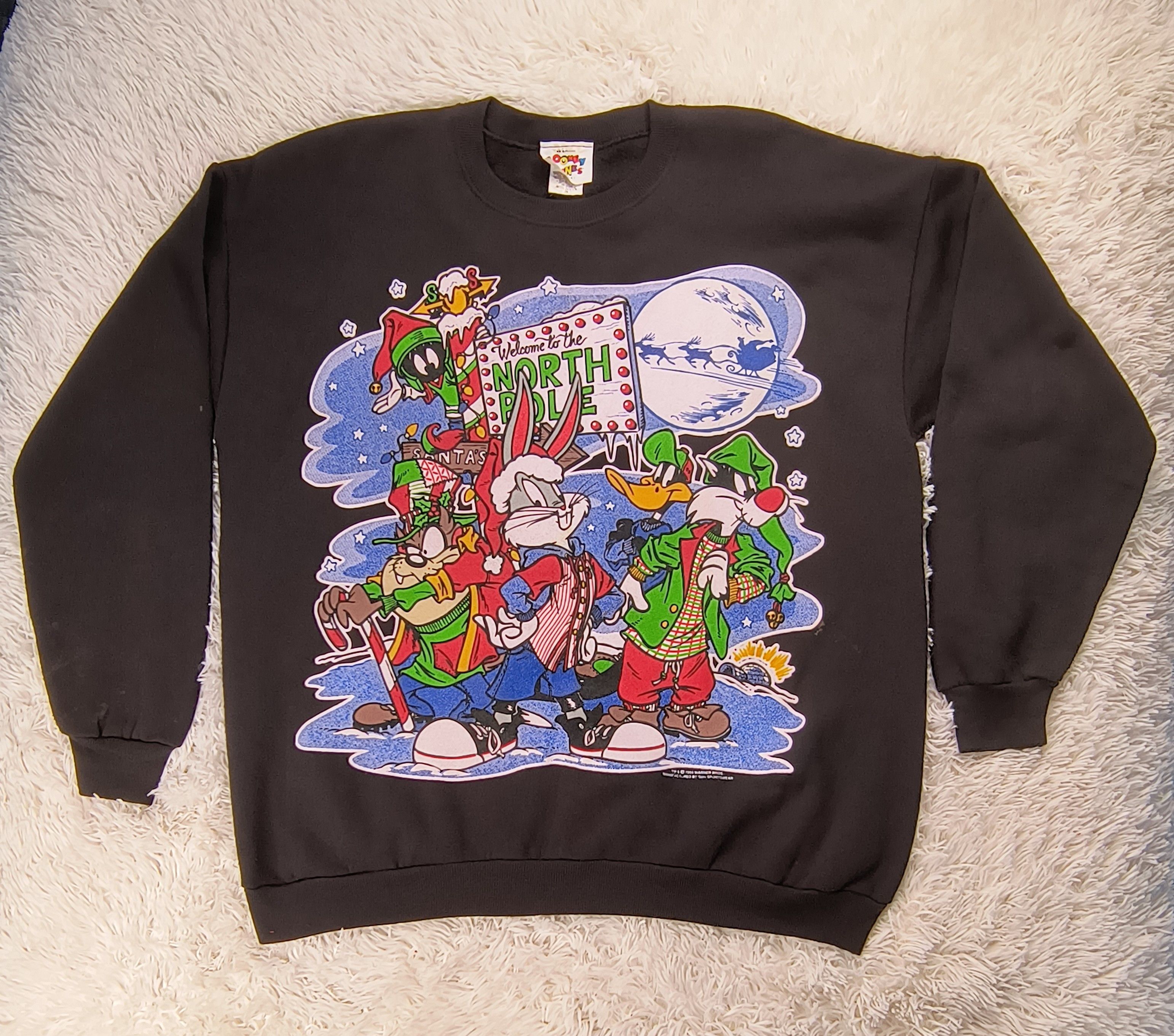 Vintage Vintage Looney Tunes North pole 1994 crewneck sweatshirt Size US XXL / EU 58 / 5 - 2 Thumbnail