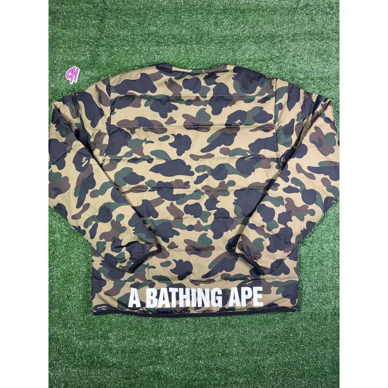Bape Bape 1st Camo Collarless Green Down Puffer Jacket Size XL Size US XL / EU 56 / 4 - 2 Thumbnail
