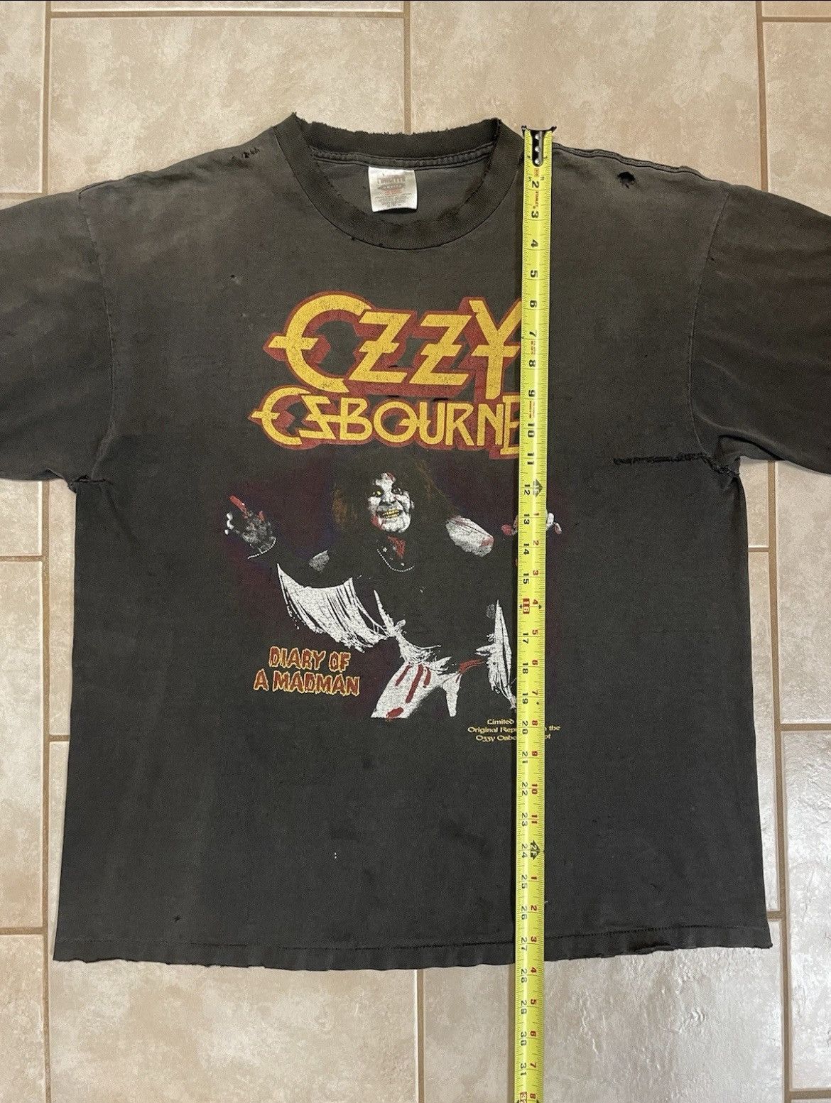 Ozzy Osbourne Vintage Ozzy Osbourne Diary Of A Madman XL Thrashed Faded Size US XL / EU 56 / 4 - 20 Thumbnail