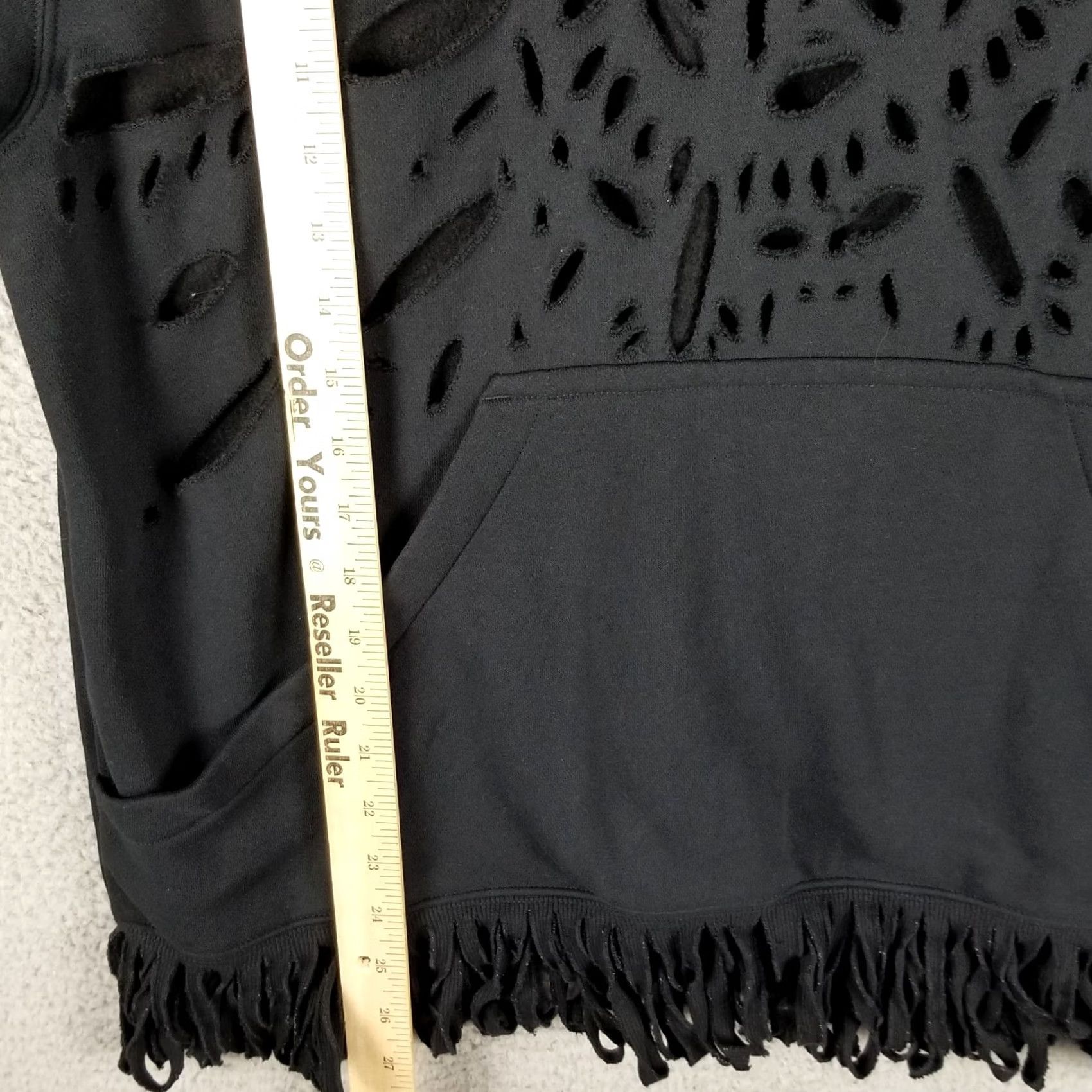 Nike Nike Center Swoosh Hoodie Men Women Small OS Distressed Art To Wear Black Fleece Sweatshirt Pullover Size S / US 4 / IT 40 - 4 Thumbnail