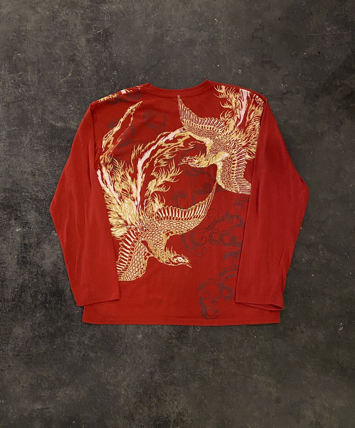 image of Hysteric Glamour x Sukajan Souvenir Jacket Sukajan Phoenix Long Sleeve in Red, Men's (Size Large)