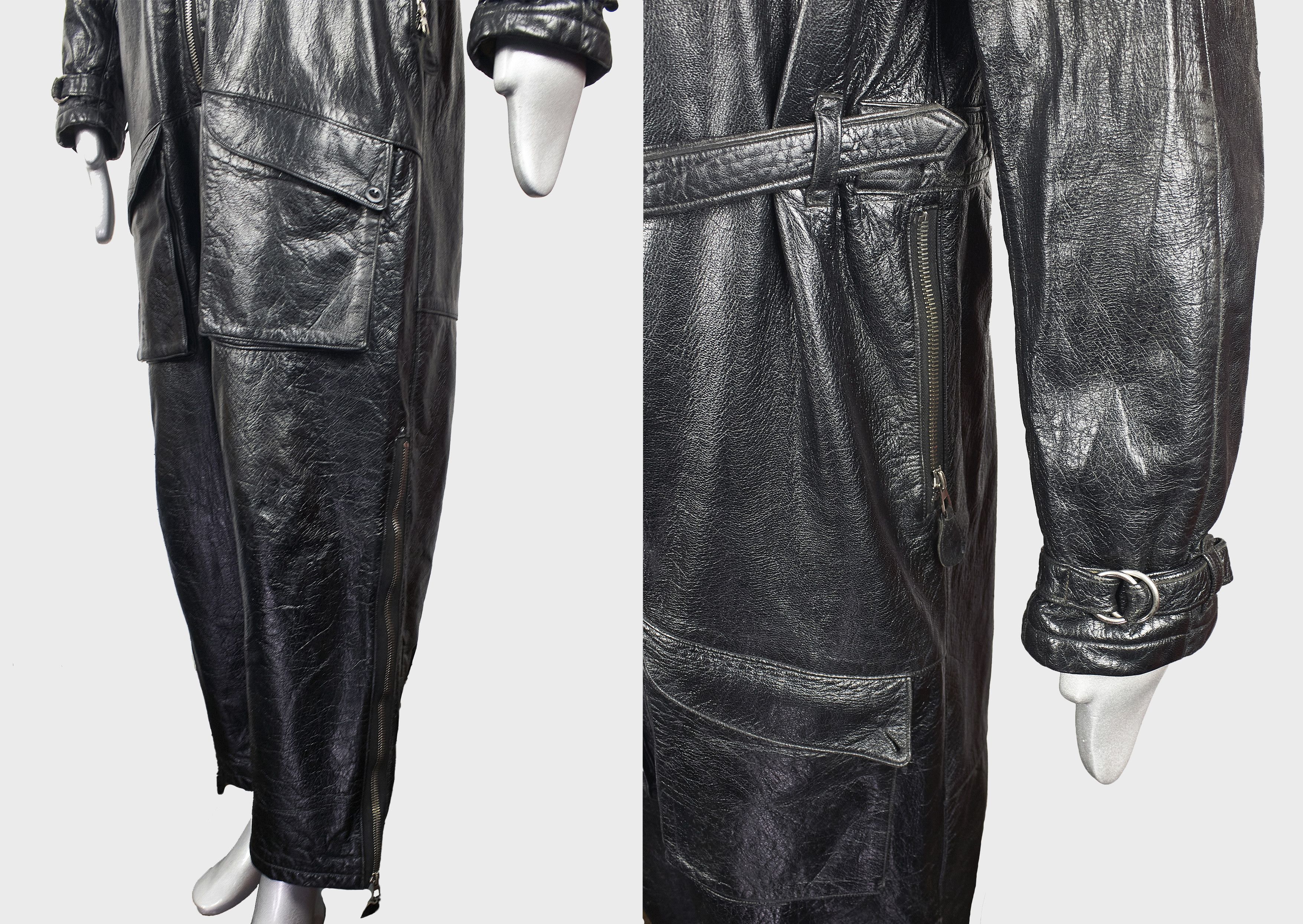 Vintage 1940's Golay Sports leather jumpsuit motorcycle overalls Size US M / EU 48-50 / 2 - 11 Thumbnail