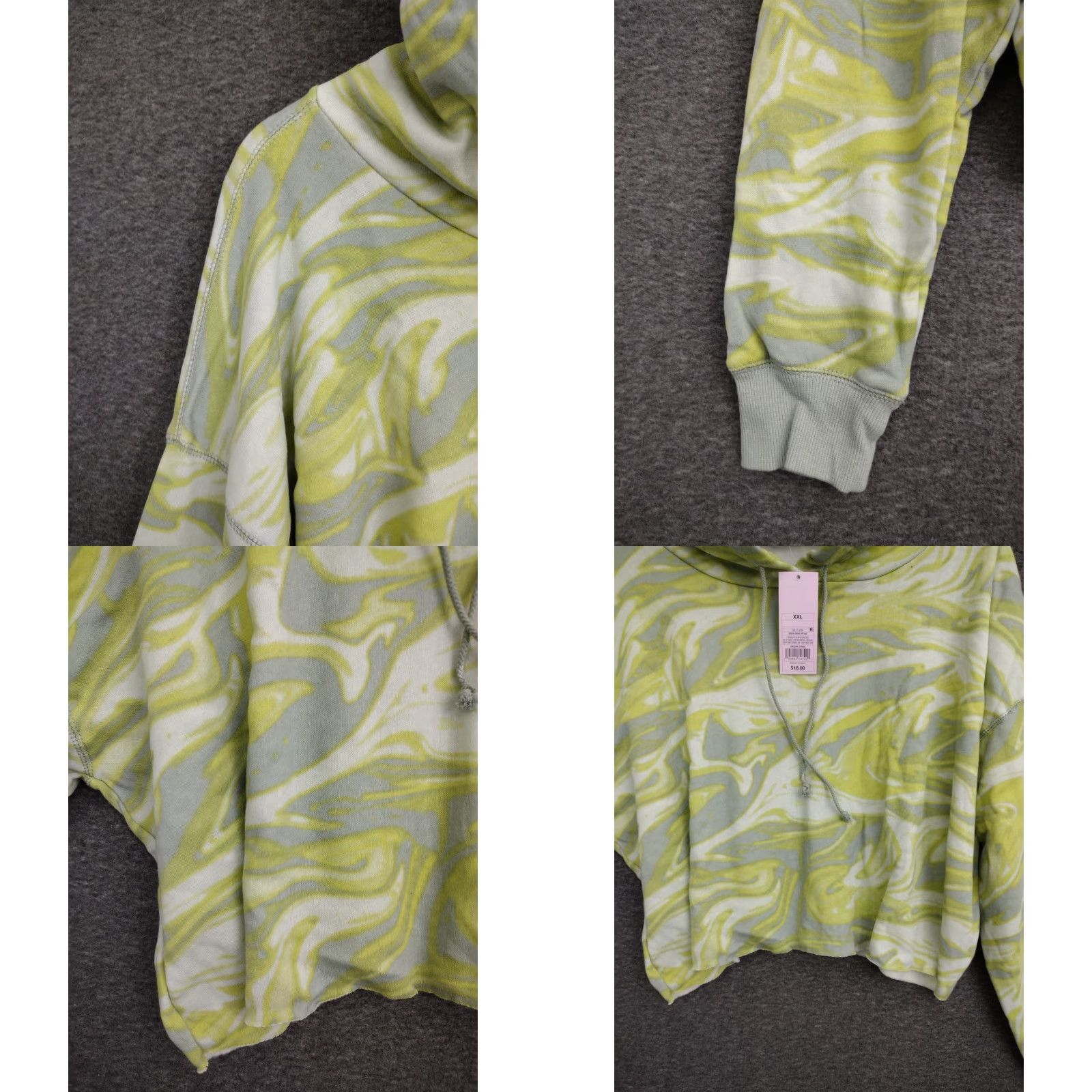 Vintage Wild Fable Hoodie Womens Crop Sweatshirt Green 2XL XS? Size XXL / US 16-18 / IT 52-54 - 8 Thumbnail