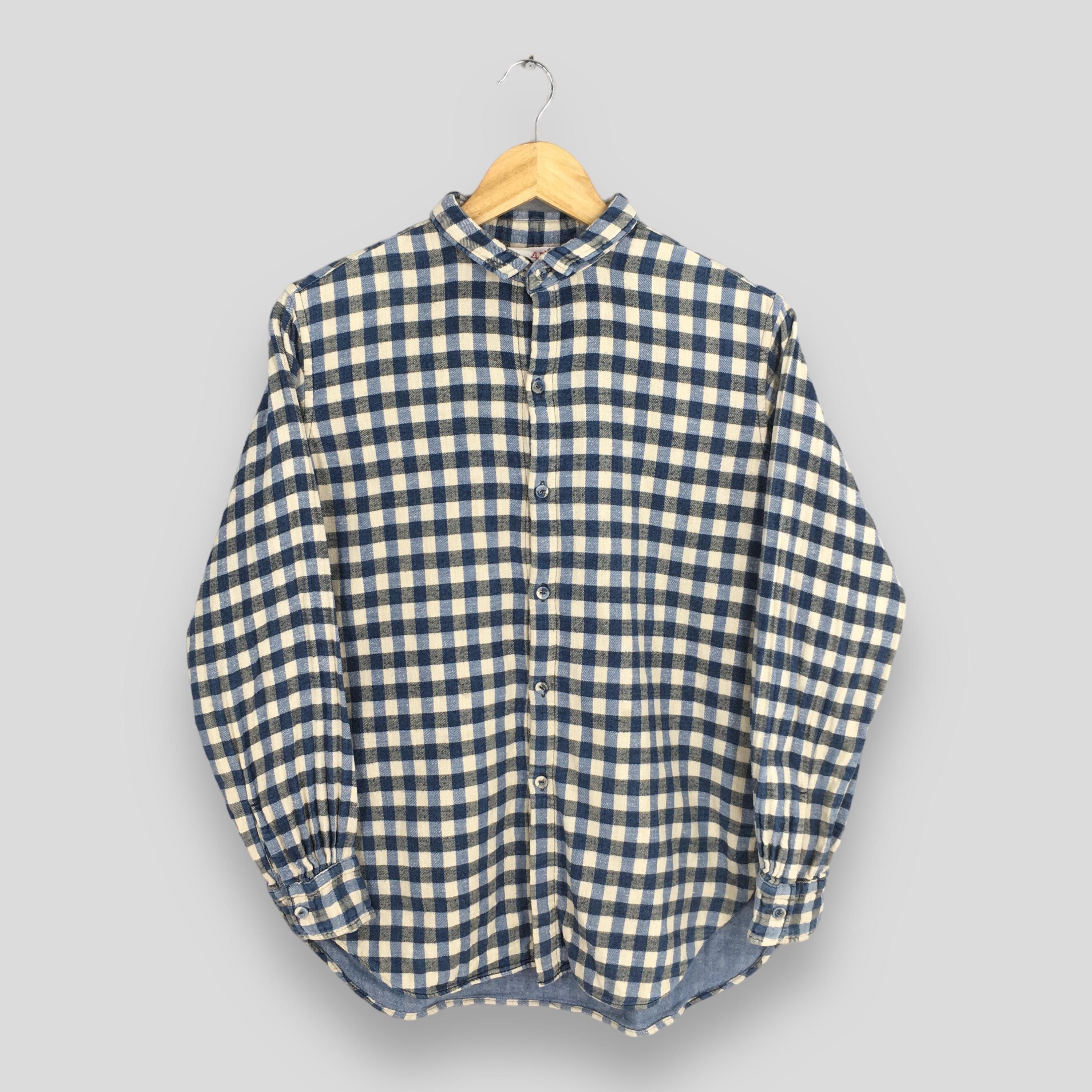 45rpm Vintage 45 RPM Studio Blue Checkered Shirt Medium Size US M / EU 48-50 / 2 - 1 Thumbnail