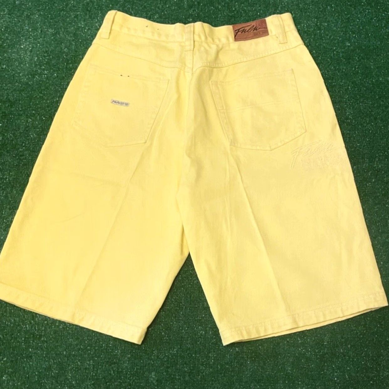 Fubu VINTAGE FUBU Baggy Hip Hop Skater Grunge Jeans Shorts Mens Size 34 Pastel JNCO Pockets Embroidery Embroidered Yellow 34 Mens Size US 34 / EU 50 - 5 Thumbnail