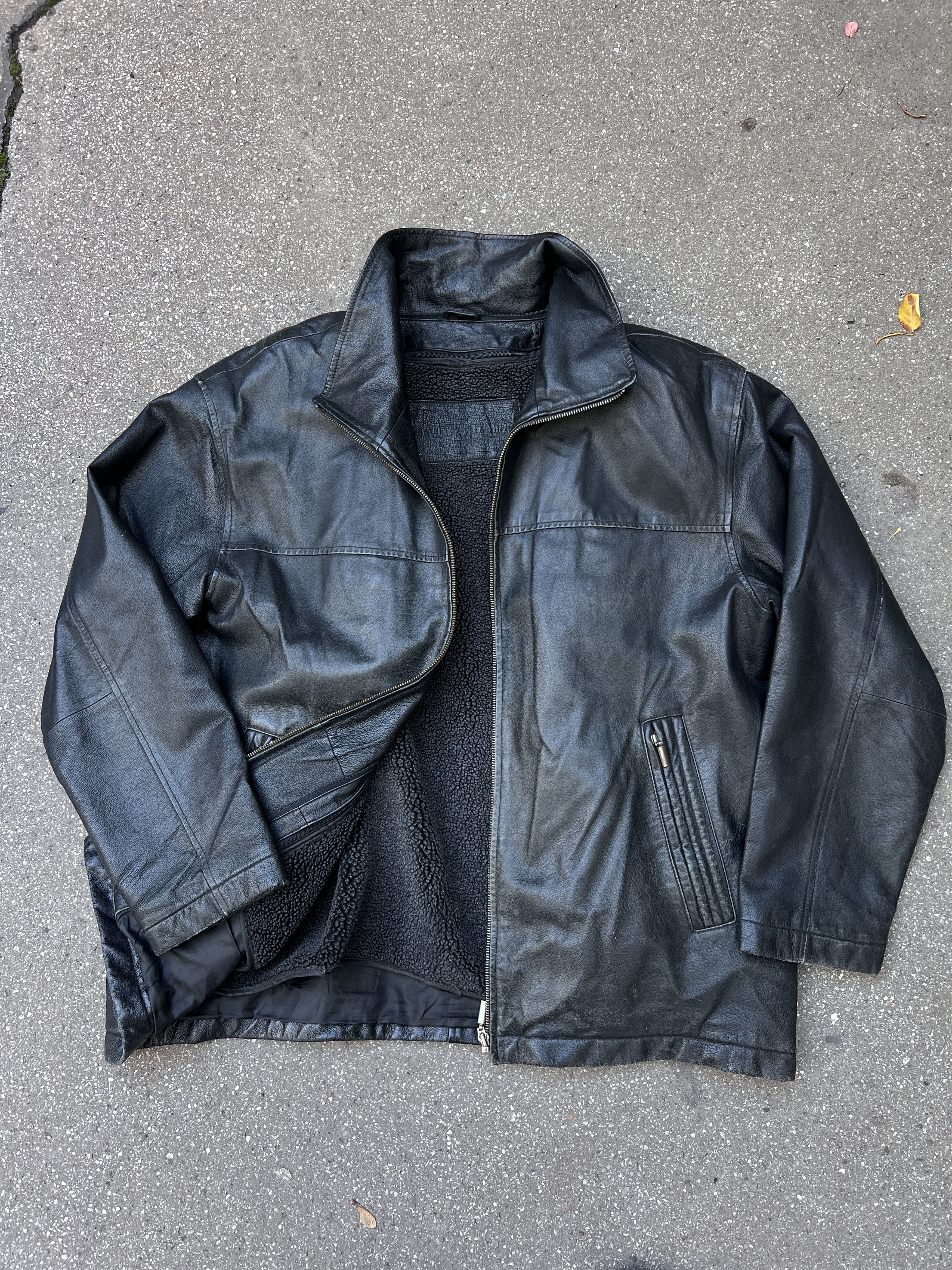 14th Addiction Winter Vintage 00s leather long coat jacket 2in1 vest fleece Size US XL / EU 56 / 4 - 2 Thumbnail