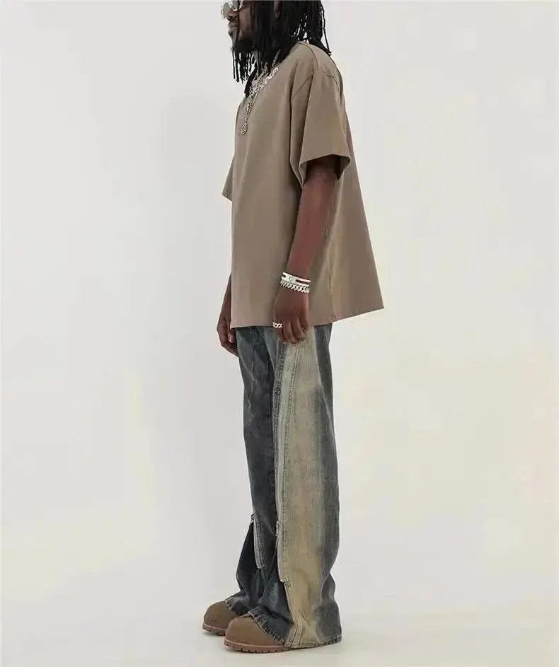 Japanese Brand Spliced zipper washed speaker jeans Size US 32 / EU 48 - 4 Thumbnail