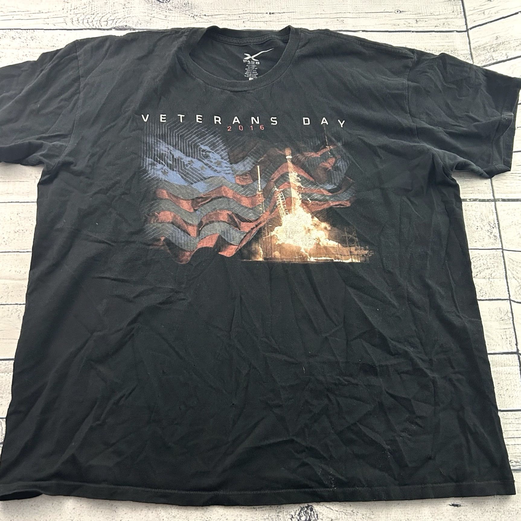 Vintage SpaceX Veterans Day 2016 Launch Short Sleeve T Shirt Men's 2XL Black Size US XXL / EU 58 / 5 - 2 Thumbnail