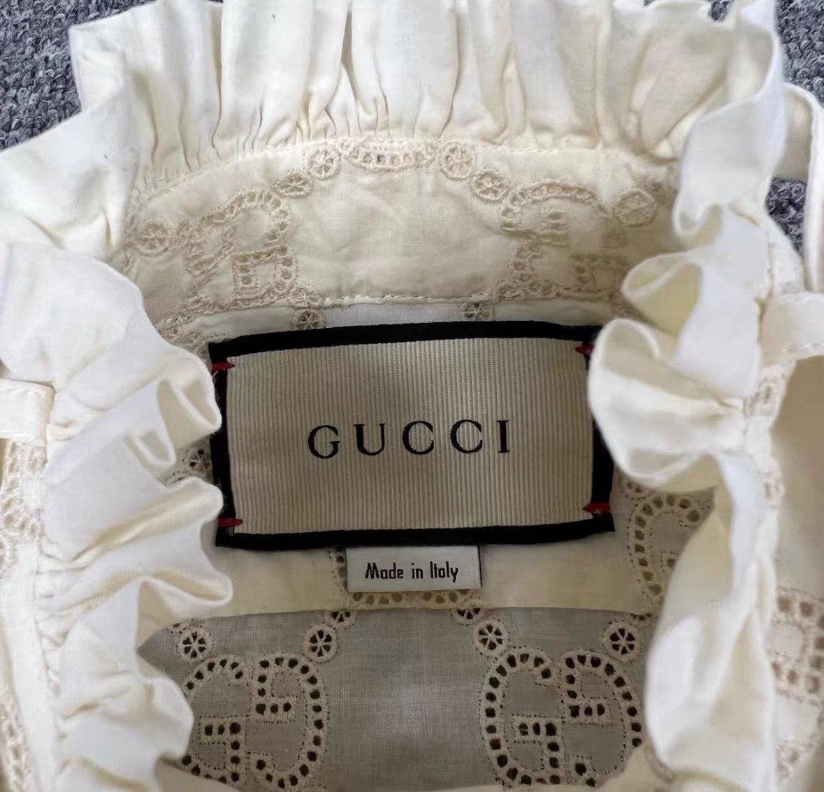 Gucci Gucci Sheer Long Sleeve Logo Blouse-2506 Size M / US 6-8 / IT 42-44 - 6 Thumbnail