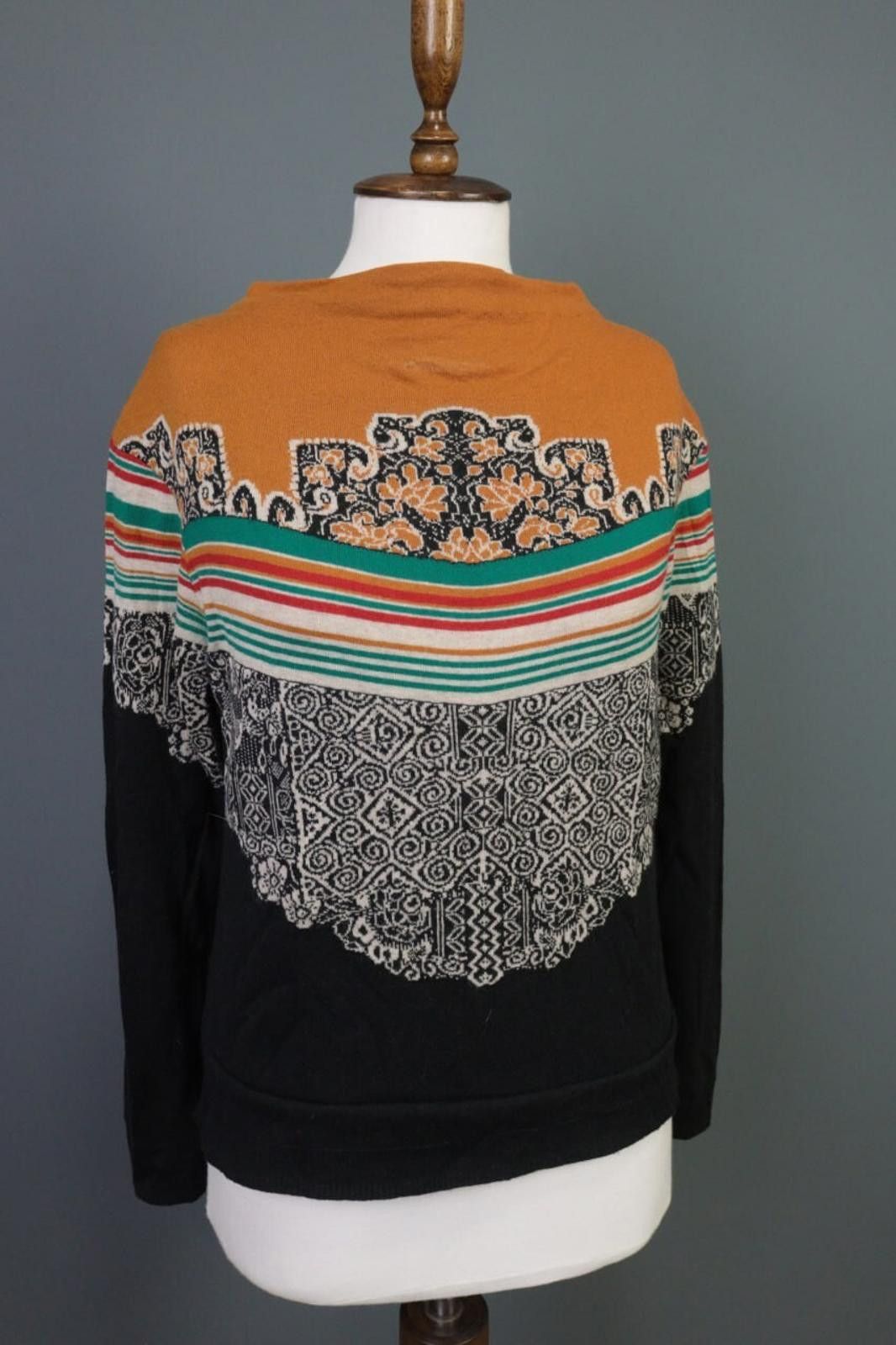 Designer Ivko Pullover Intarsia Pattern Knit Wool Sweater Size 38 / M Size M / US 6-8 / IT 42-44 - 9 Thumbnail