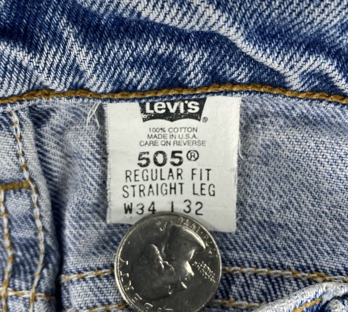 Levi's VTG Levis 505 Jeans 34x32 Stonewash Straight Leg Blue Denim Size US 34 / EU 50 - 5 Thumbnail