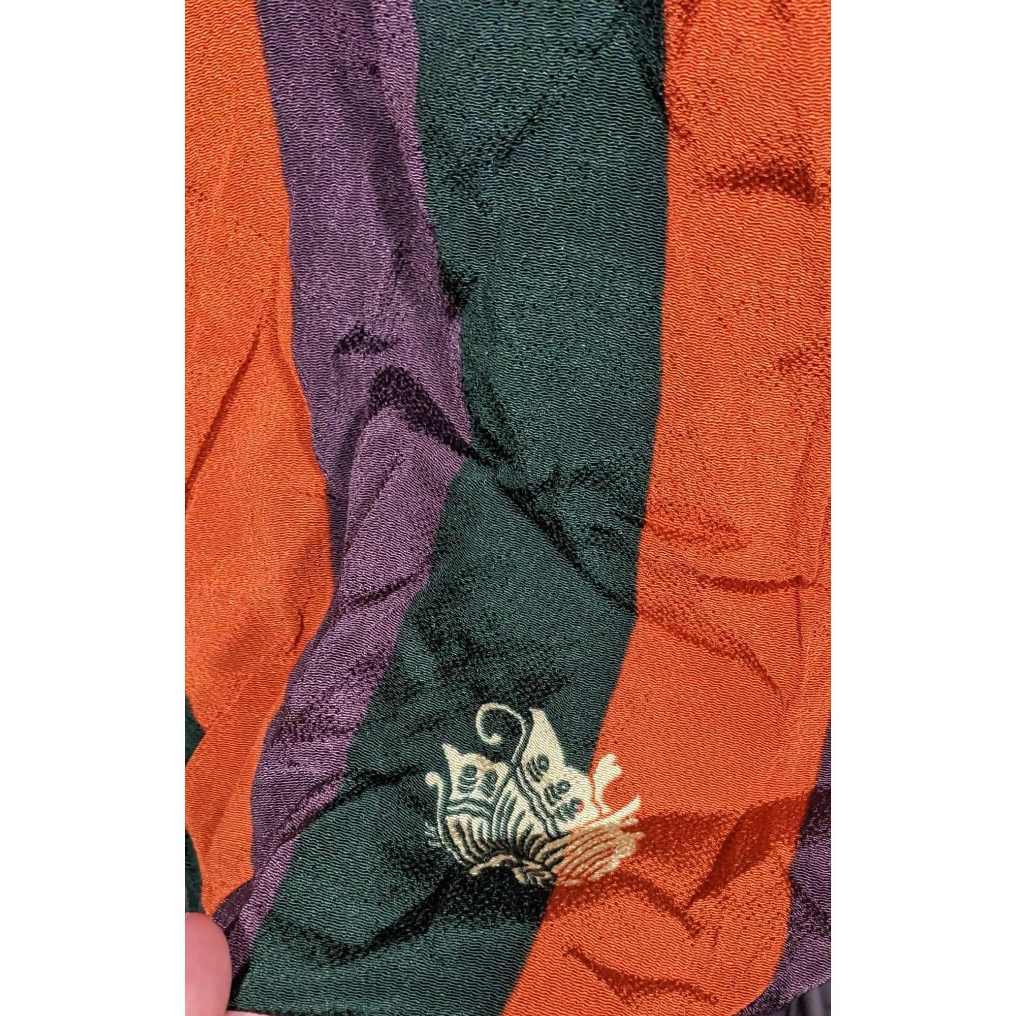 Other Unique Green Orange And Purple Stiped Spring Motif Square Sc Size ONE SIZE - 9 Thumbnail