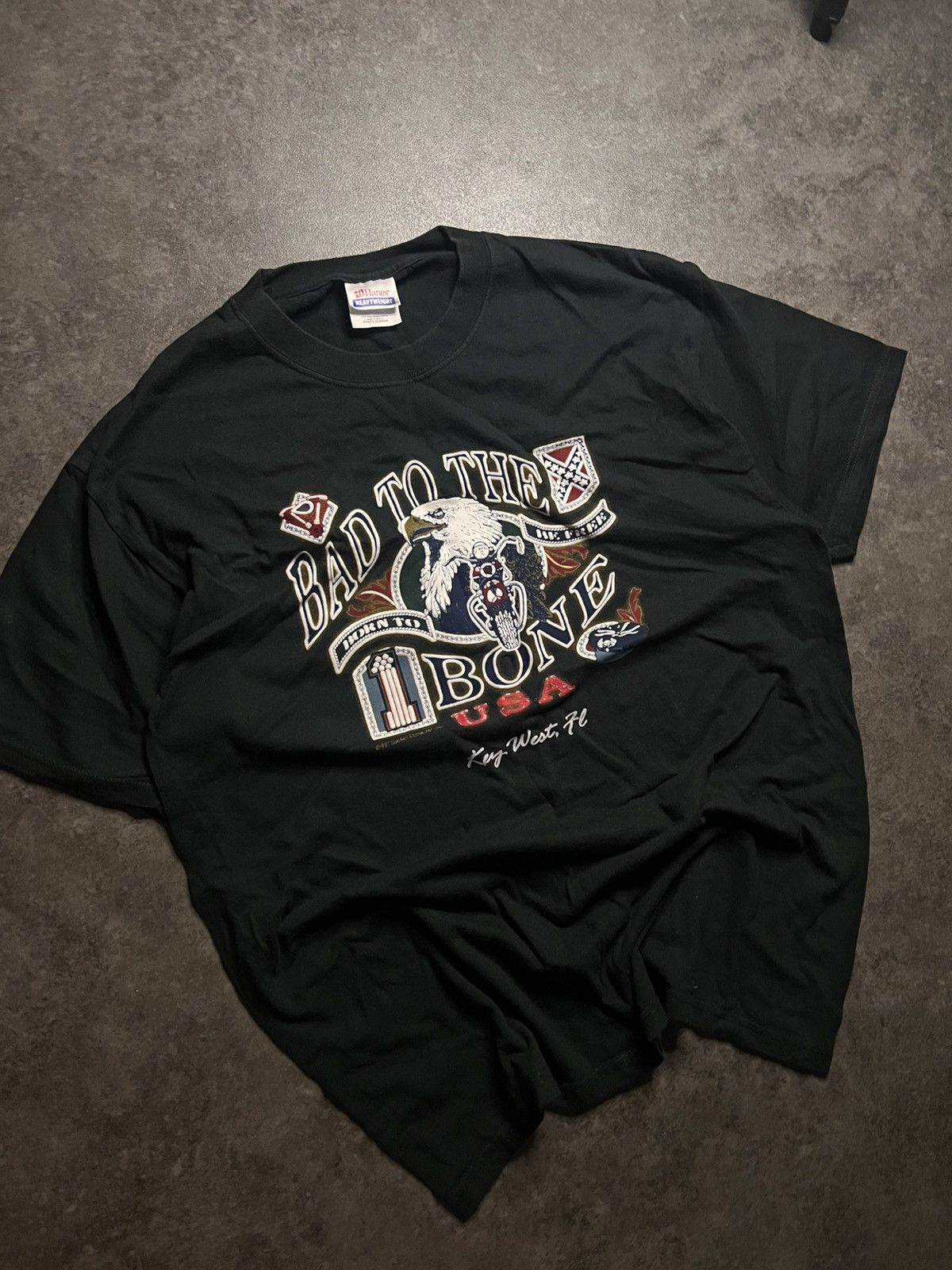 Vintage Vintage tee Bas to the Bone 97s Size US L / EU 52-54 / 3 - 2 Thumbnail