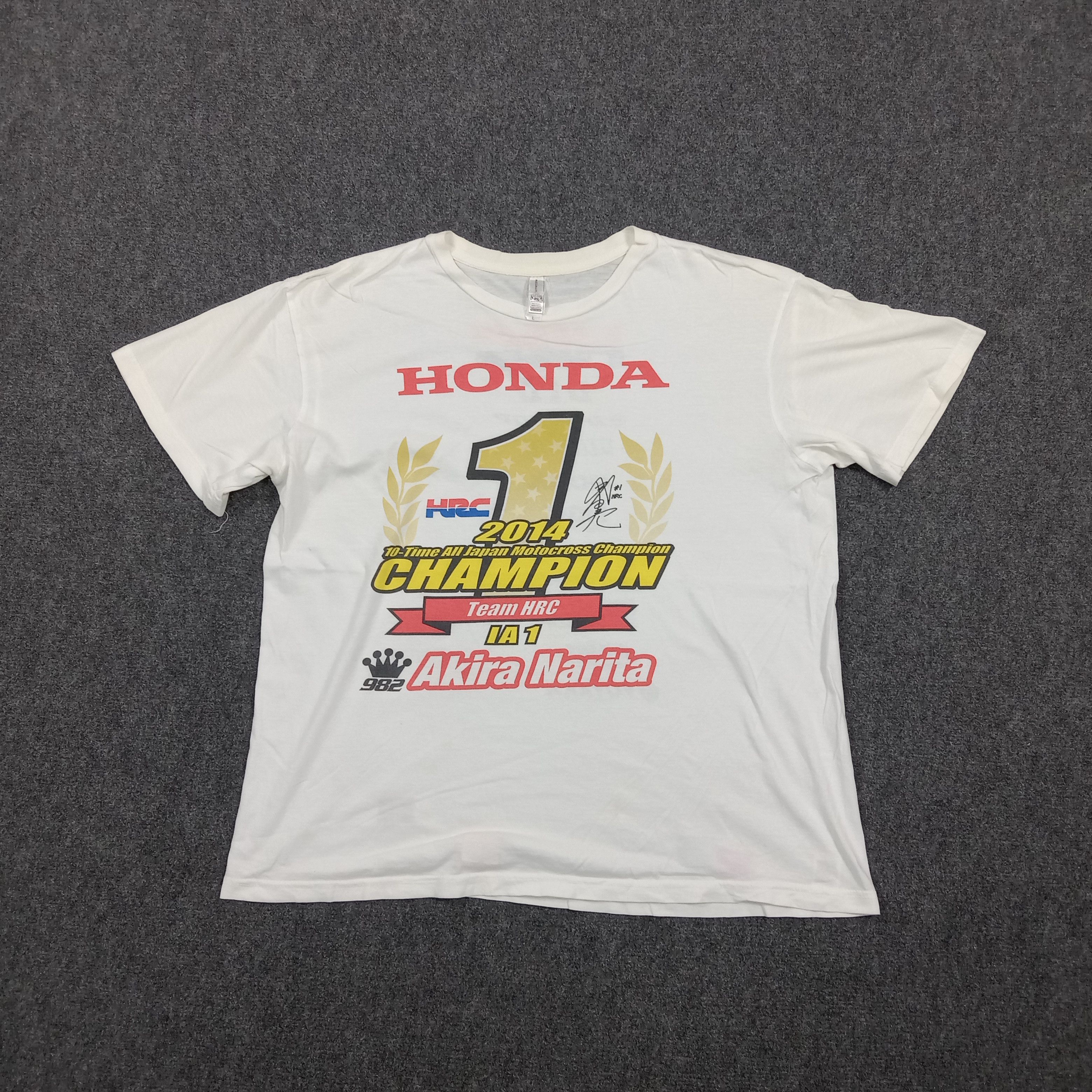 Honda 2014 Akira Narita Honda HRC Japanese Racing Tshirt C294N18 Size US L / EU 52-54 / 3 - 1 Thumbnail