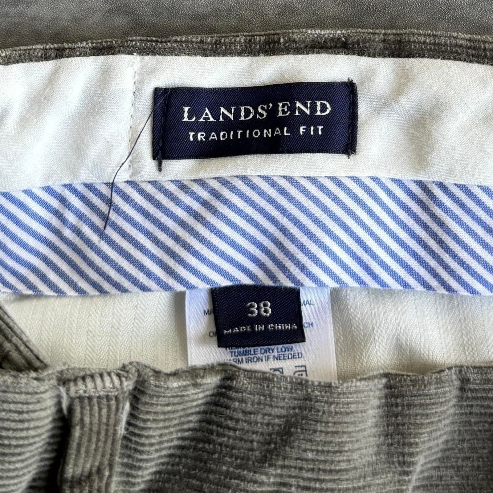 Lands' End × Vintage Vintage Y2K Green Land’s End Baggy Corduroy Dress Pants Size US 38 / EU 54 - 3 Thumbnail