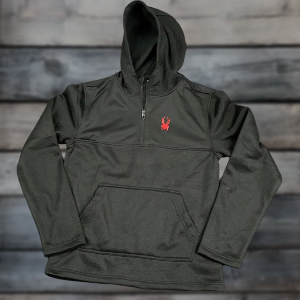 Spyder Spyder Black Red 1/4 Zip Pullover Hoodie Sweatshirt Adult Medium Racer Size US M / EU 48-50 / 2 - 1 Thumbnail